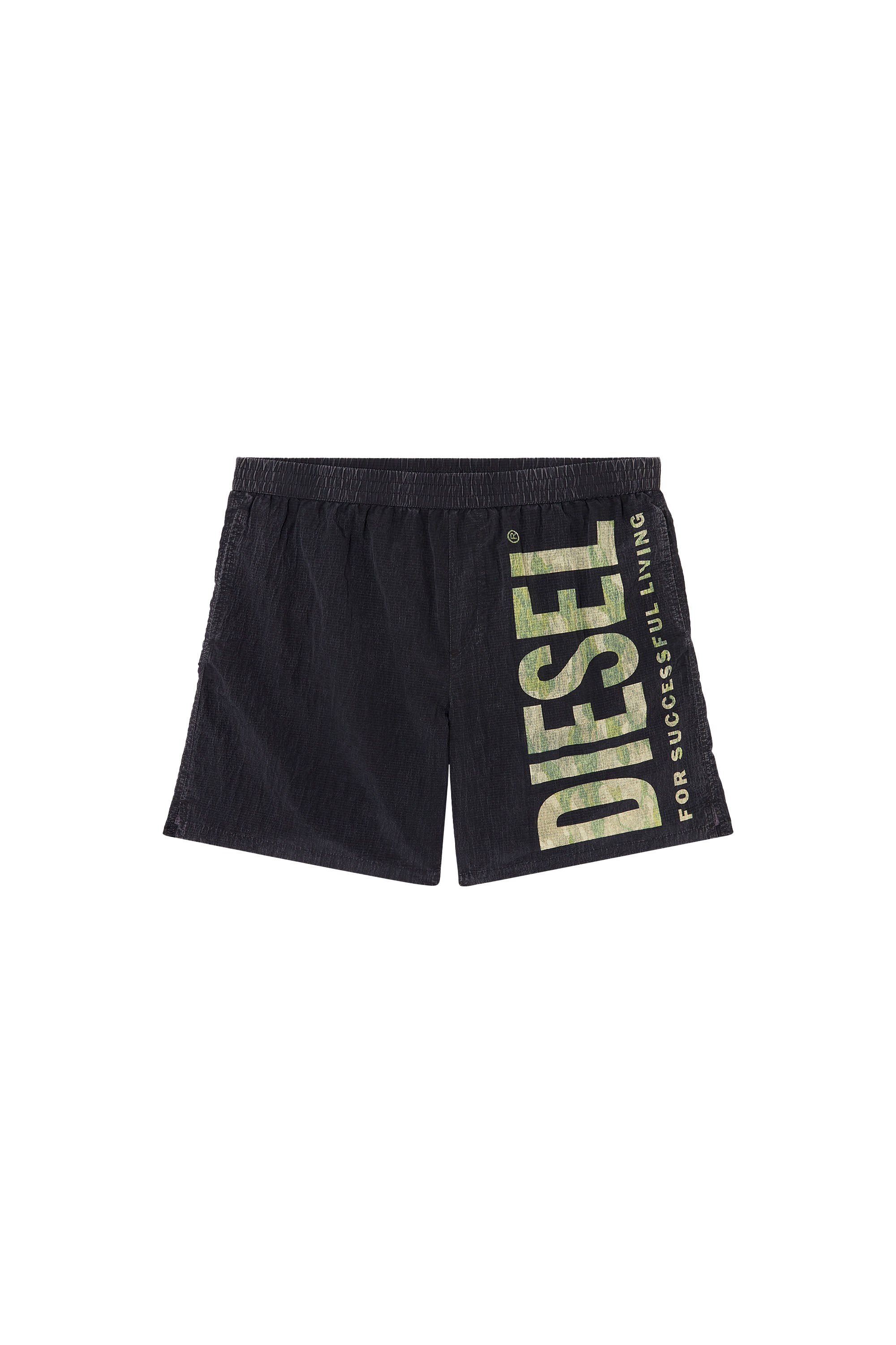 Diesel - POWEL-47.5-UTLT, Herren Boardshorts aus Camo-Ripstop in Schwarz/Grün - 1