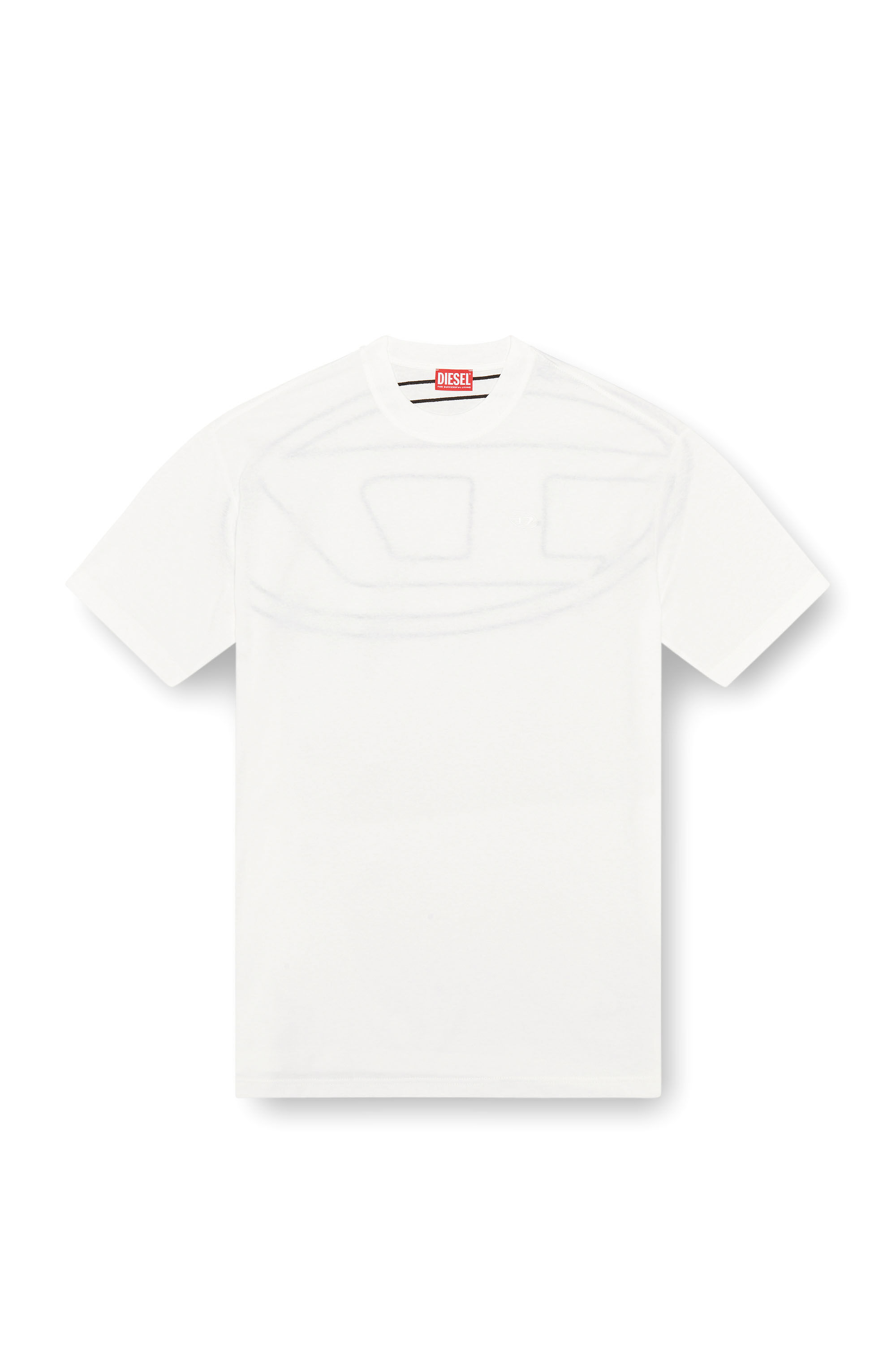 Diesel - T-BOGGY-MEGOVAL-D, Herren T-Shirt mit großer Oval D-Stickerei in Weiss - Image 2