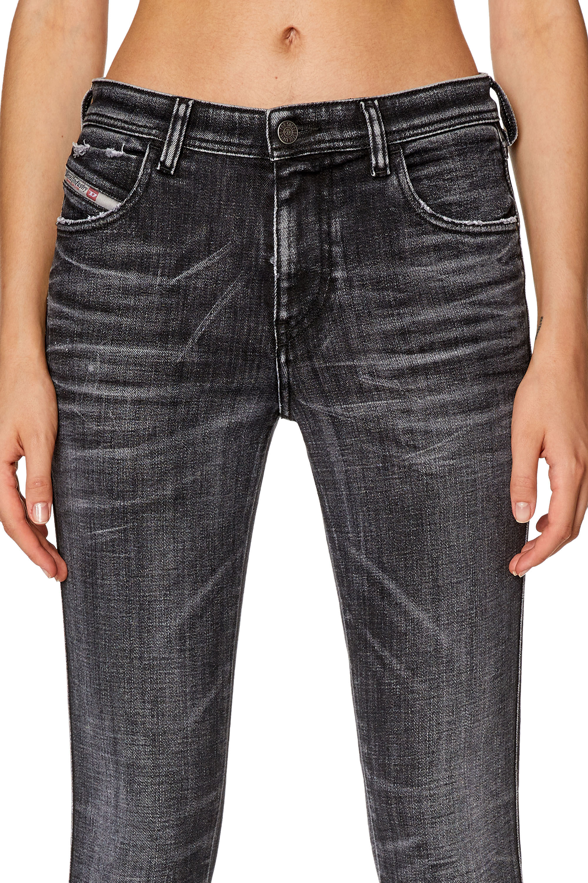 Diesel - Skinny Jeans 2015 Babhila 09G50, Schwarz/Dunkelgrau - Image 5