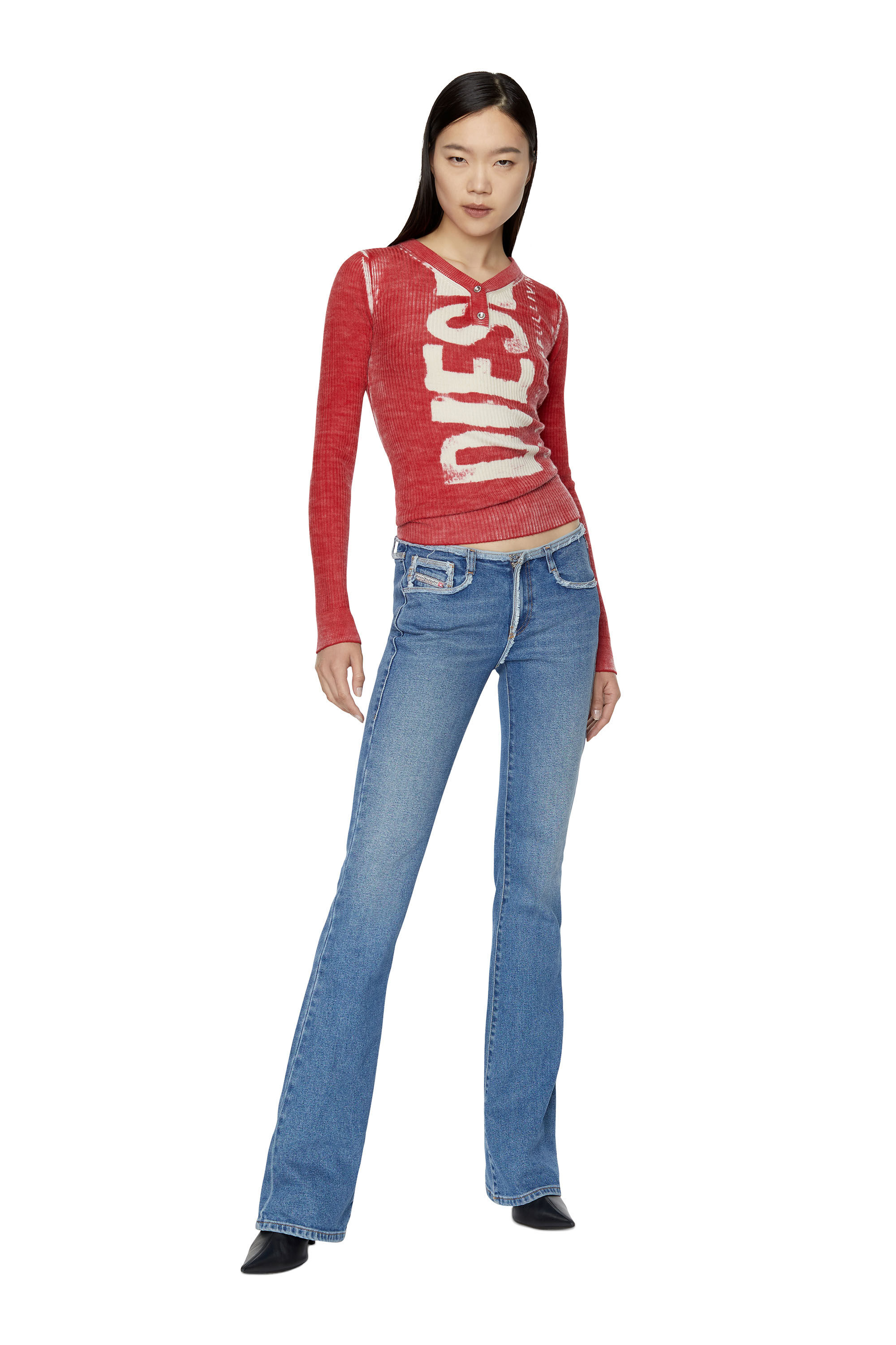 Diesel - 1969 D-EBBEY 09E19 Bootcut and Flare Jeans, Blu medio - Image 1