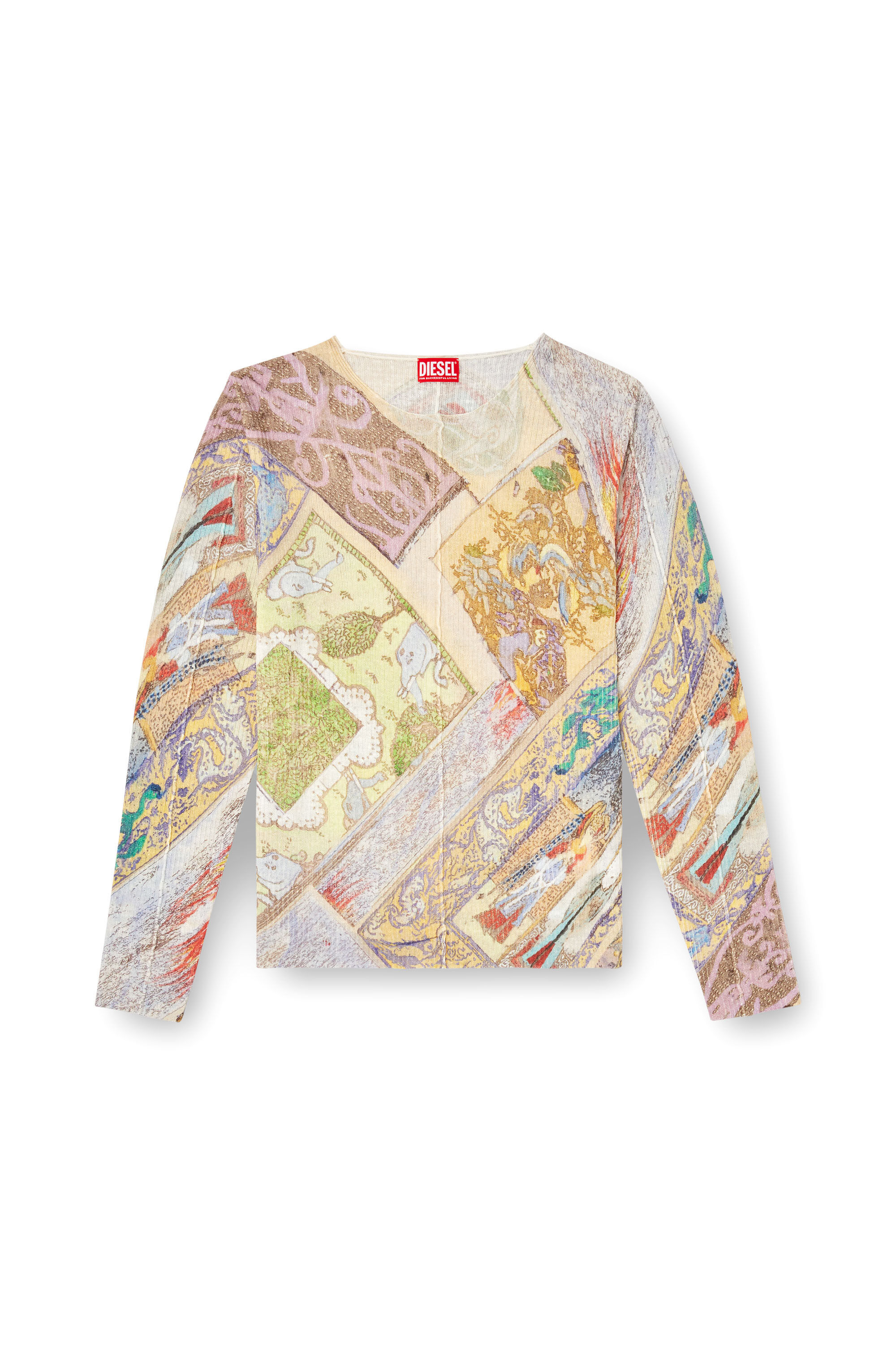 Diesel - K-RENTON, Maglia in lino con stampa medievale Uomo in Multicolor - 2