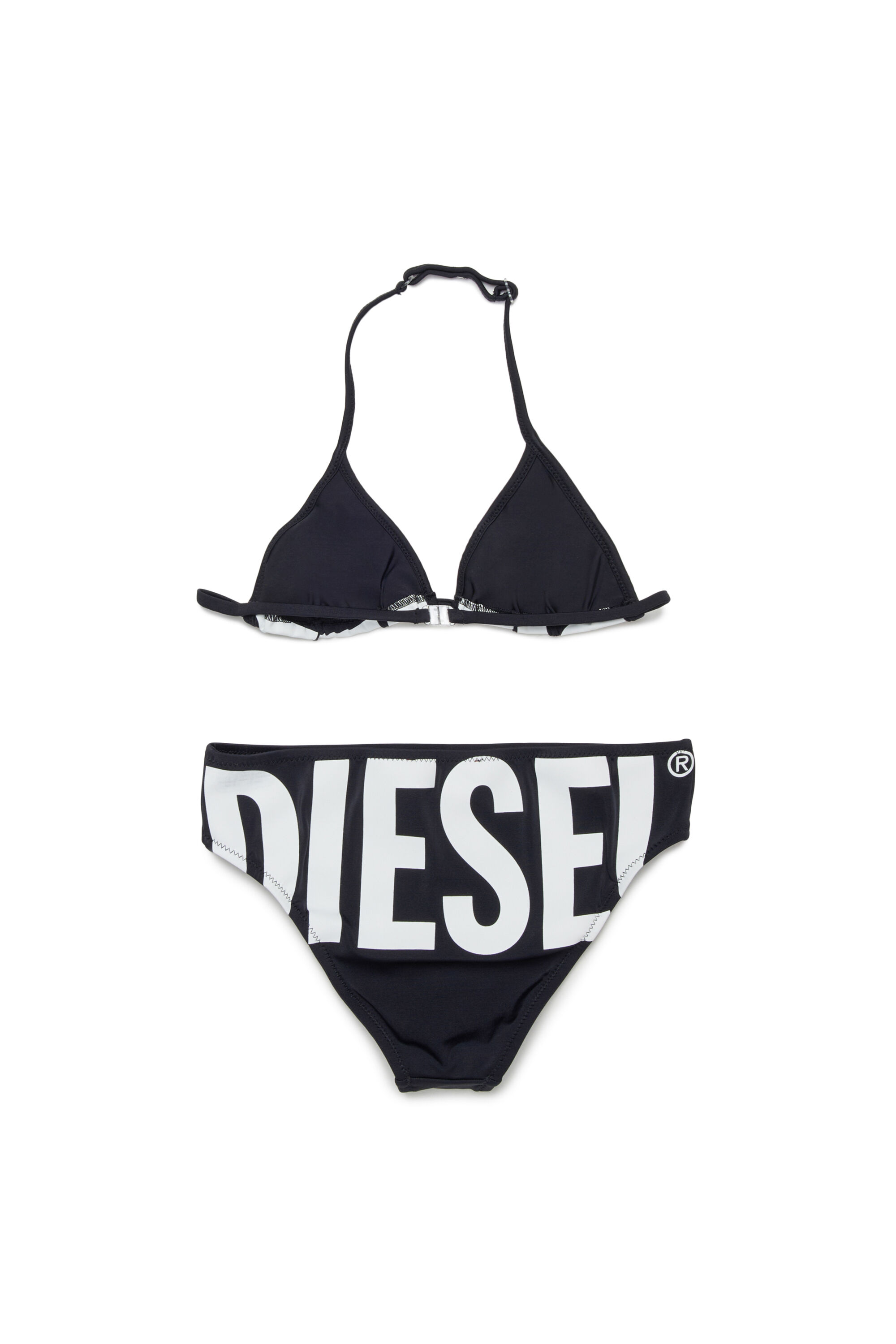 Diesel - MIDDY, Bikini in tinta unita con maxi logo Donna in Nero - 2