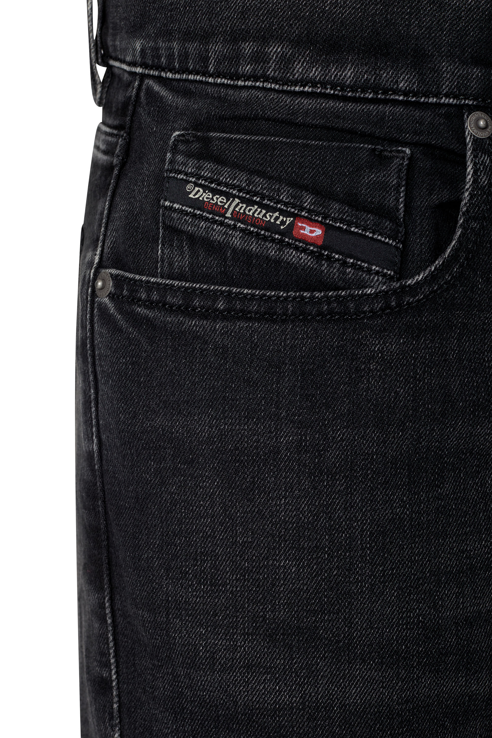 Diesel - Slim Jeans 2019 D-Strukt 09B83, Noir/Gris foncé - Image 6