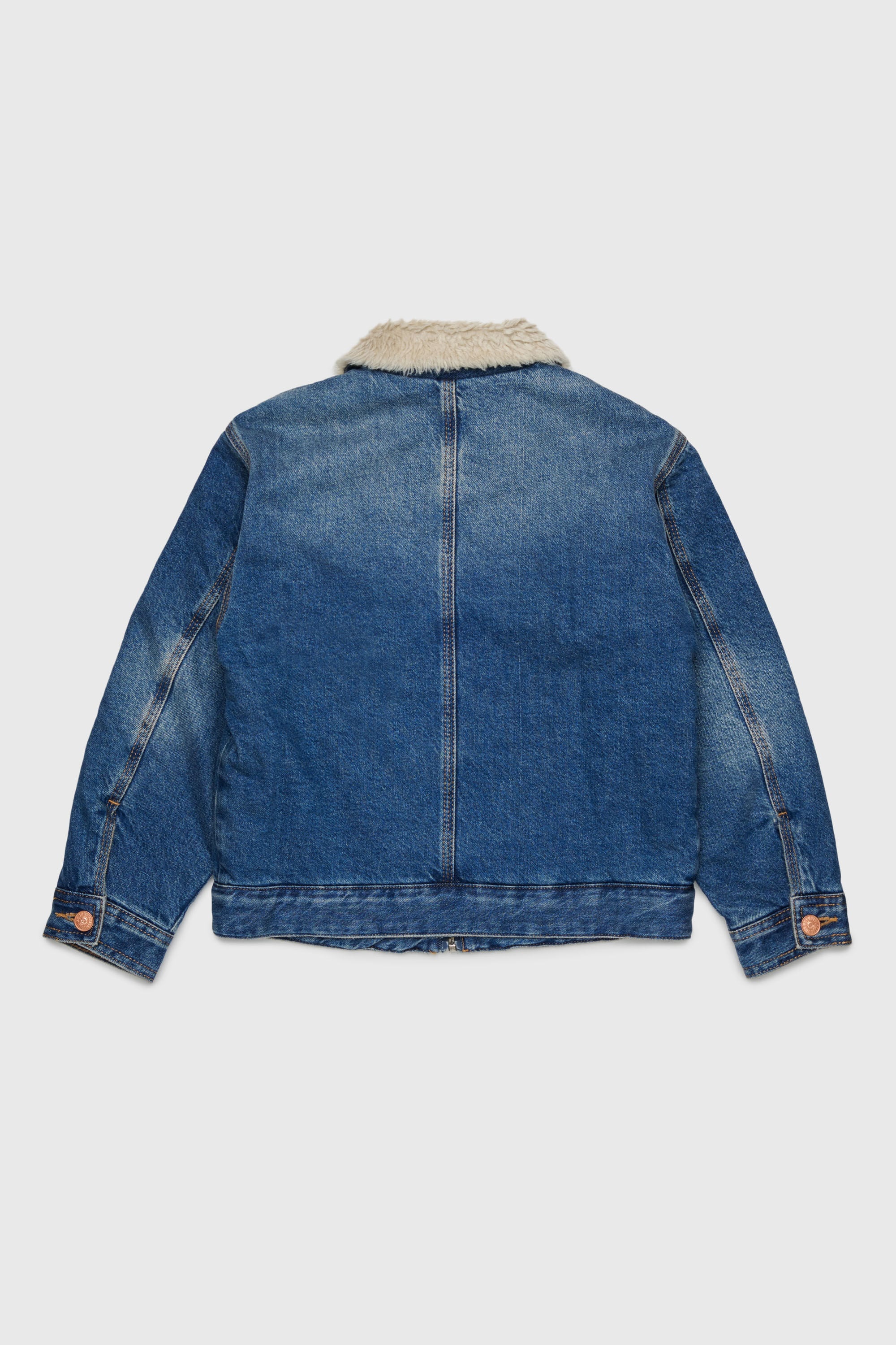 Diesel - JOMOX-FUR, Giacca in denim con collo sherpa in teddy fleece Uomo in Blu - 2