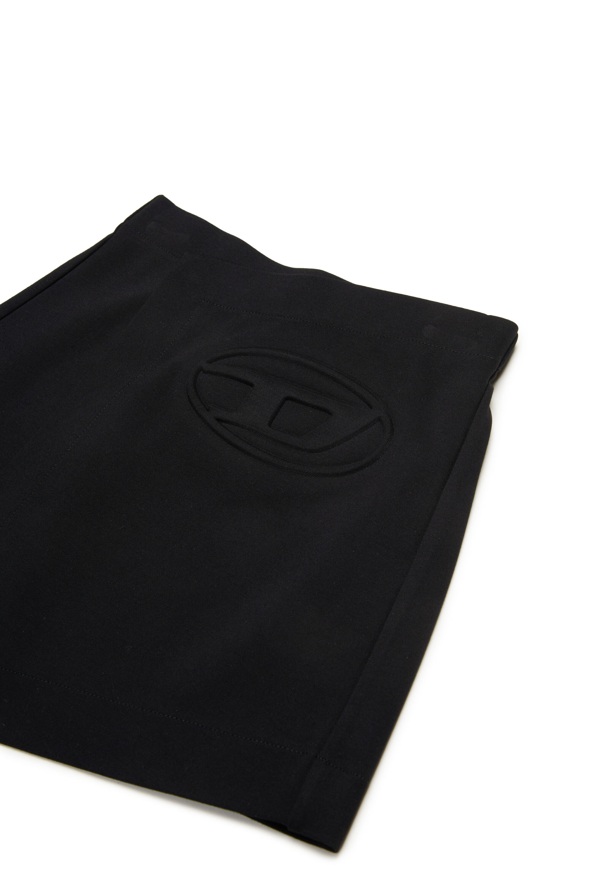 Diesel - GILSY, Damen Mini-Wickelrock mit geprägtem Oval D-Logo in Schwarz - 3