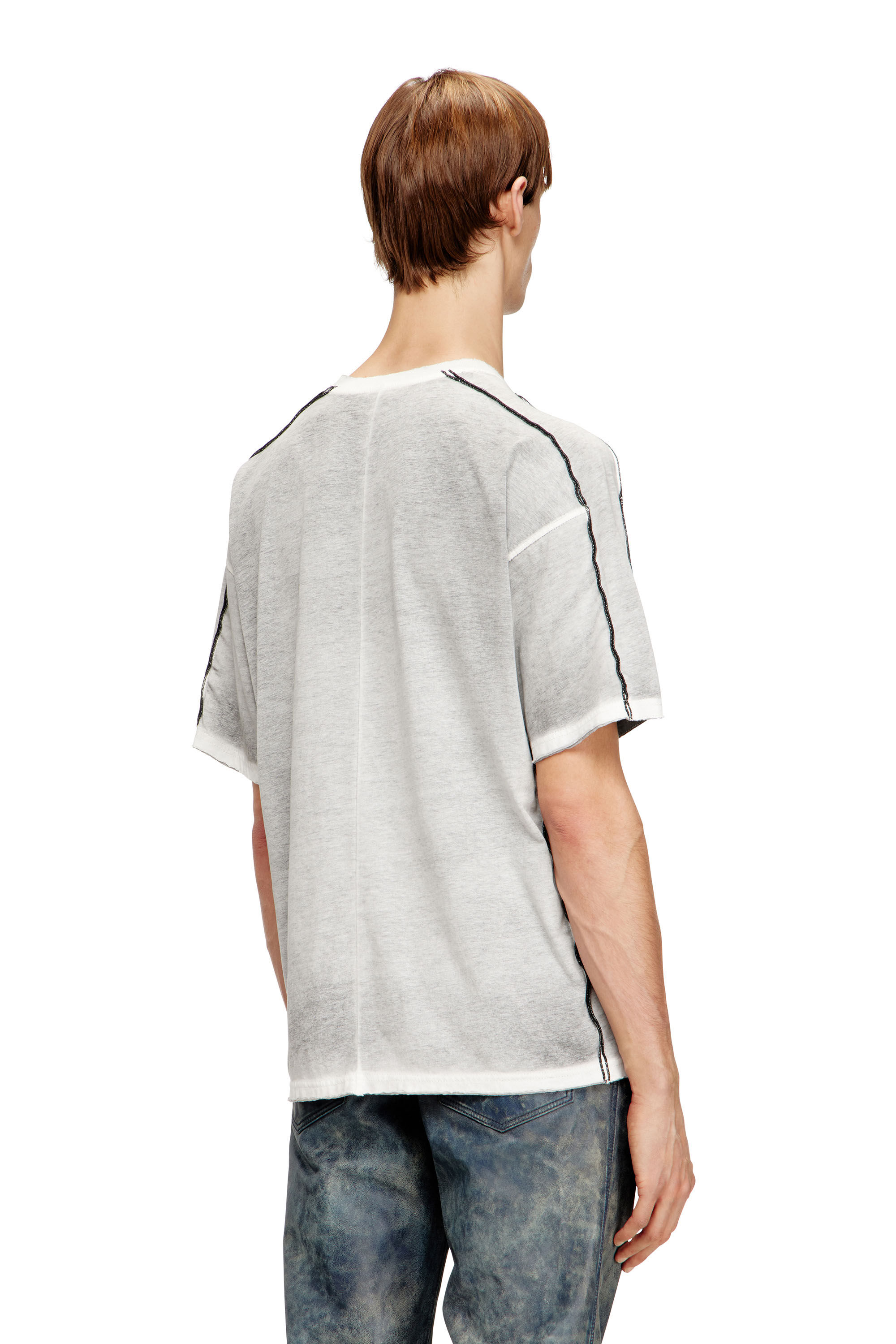 Diesel - T-RIVEN, T-shirt in cotone dal taglio rilassato con spruzzo di colore Uomo in ToBeDefined - 4