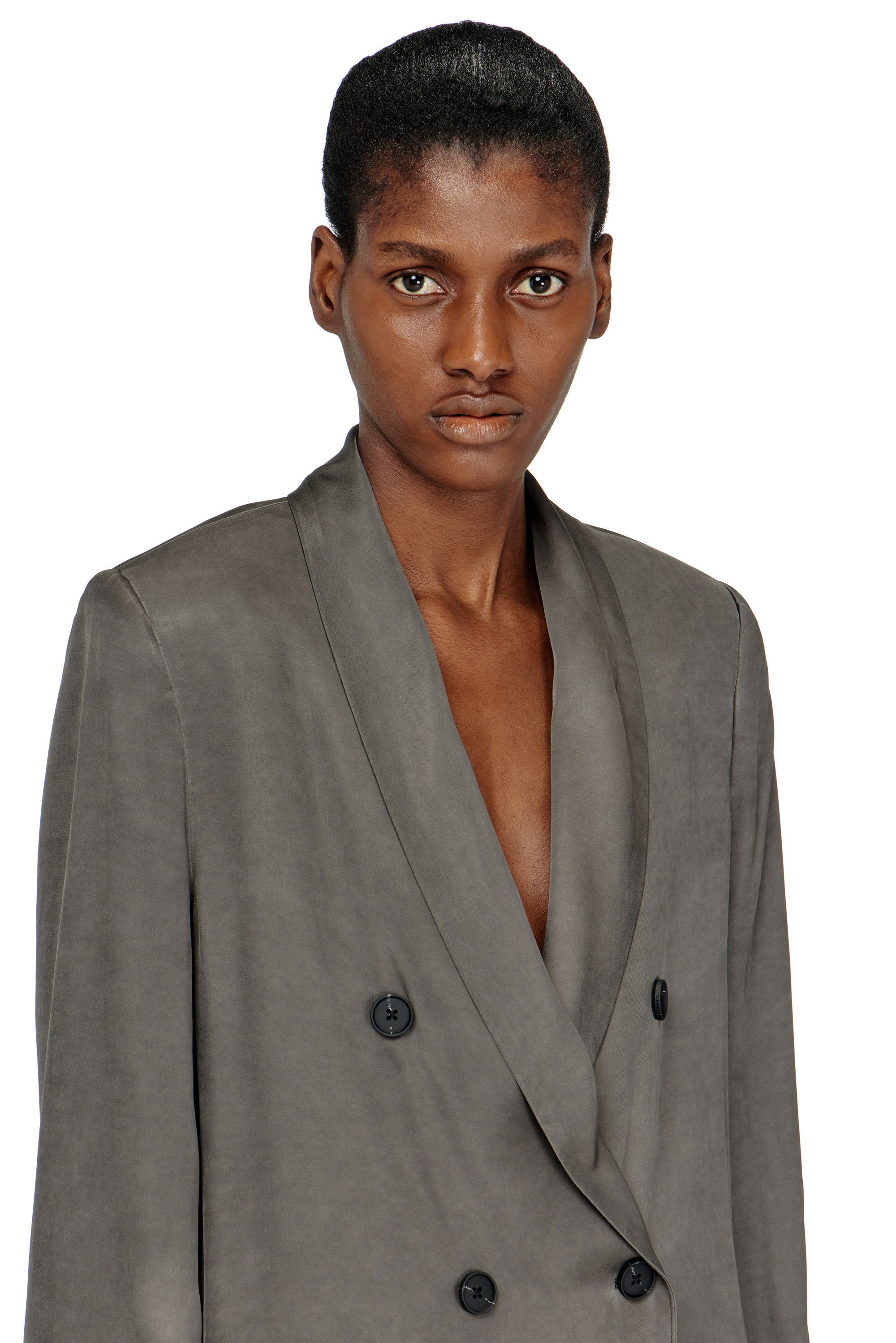 Diesel - G-AVINA-S1, Blazer en viscose fluide trait&eacute;e Femme in Gris - 5