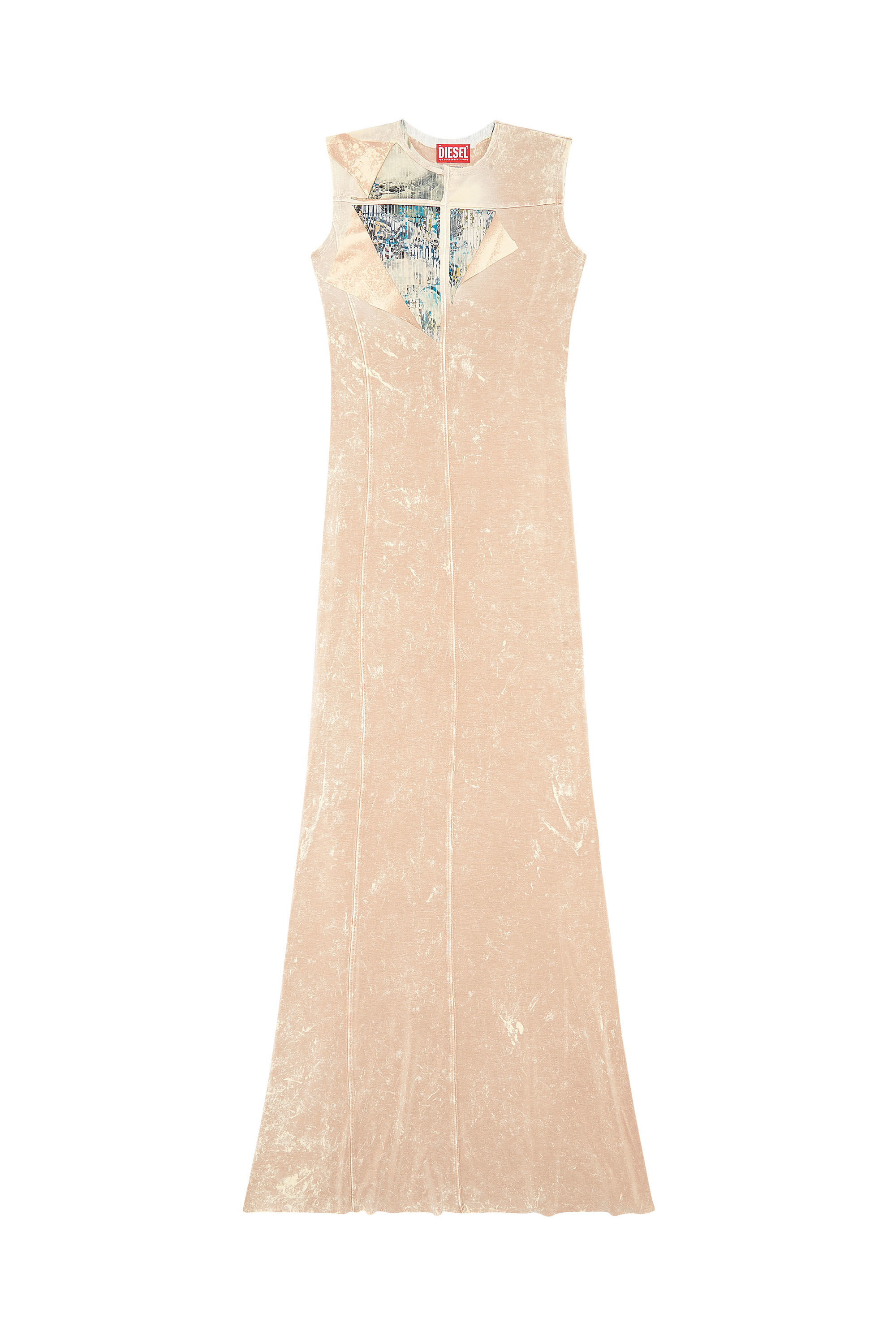 Diesel - D-TREATY, Damen Doppellagiges Kleid in Marmorwaschung in Beige - 2