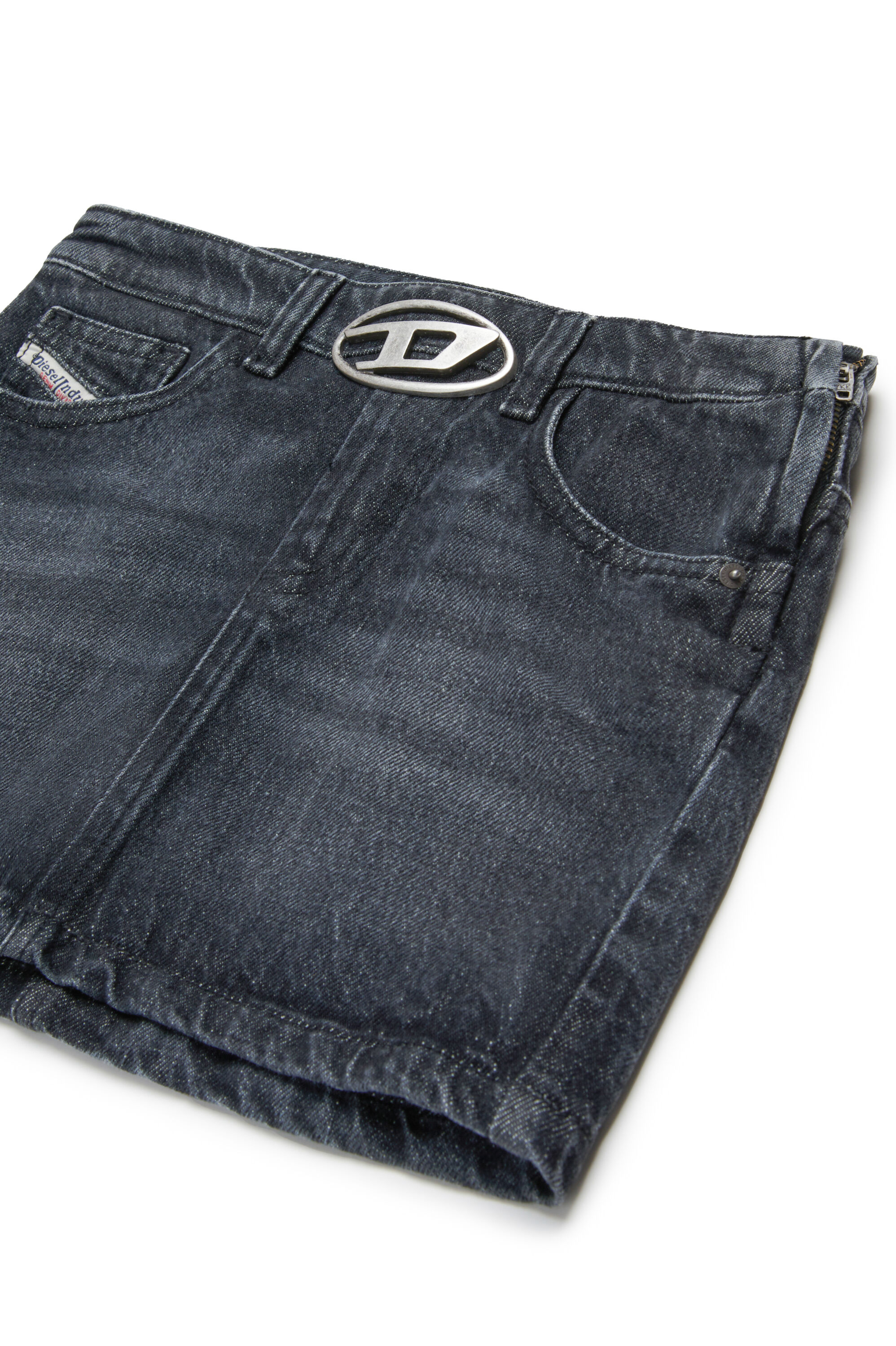Diesel - GERON-S2-J, Minigonna in denim con dettaglio Oval D Donna in Nero - 3