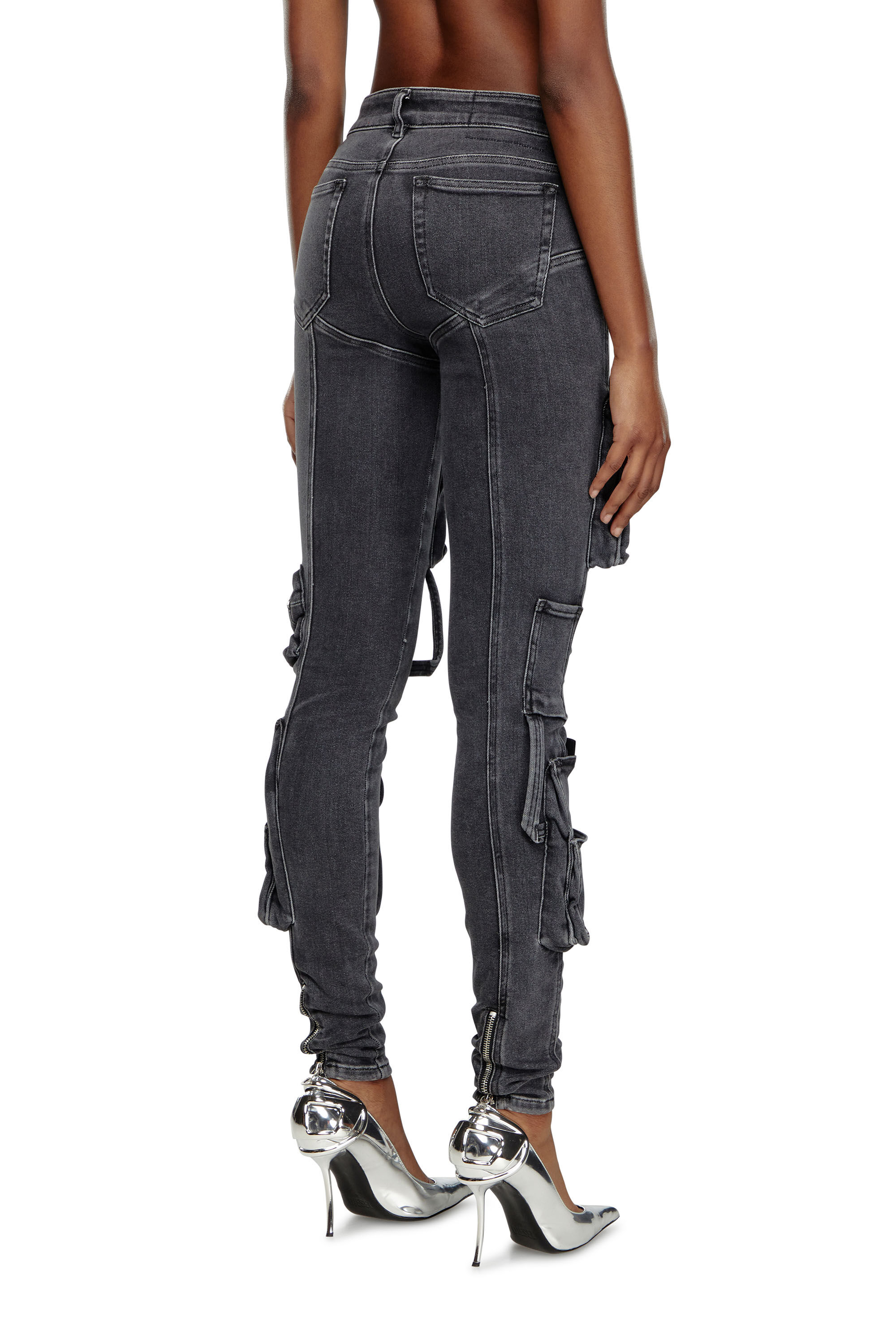Diesel - Woman Super skinny Jeans 1984 Slandy-High 09F27, Black/Dark grey - Image 4