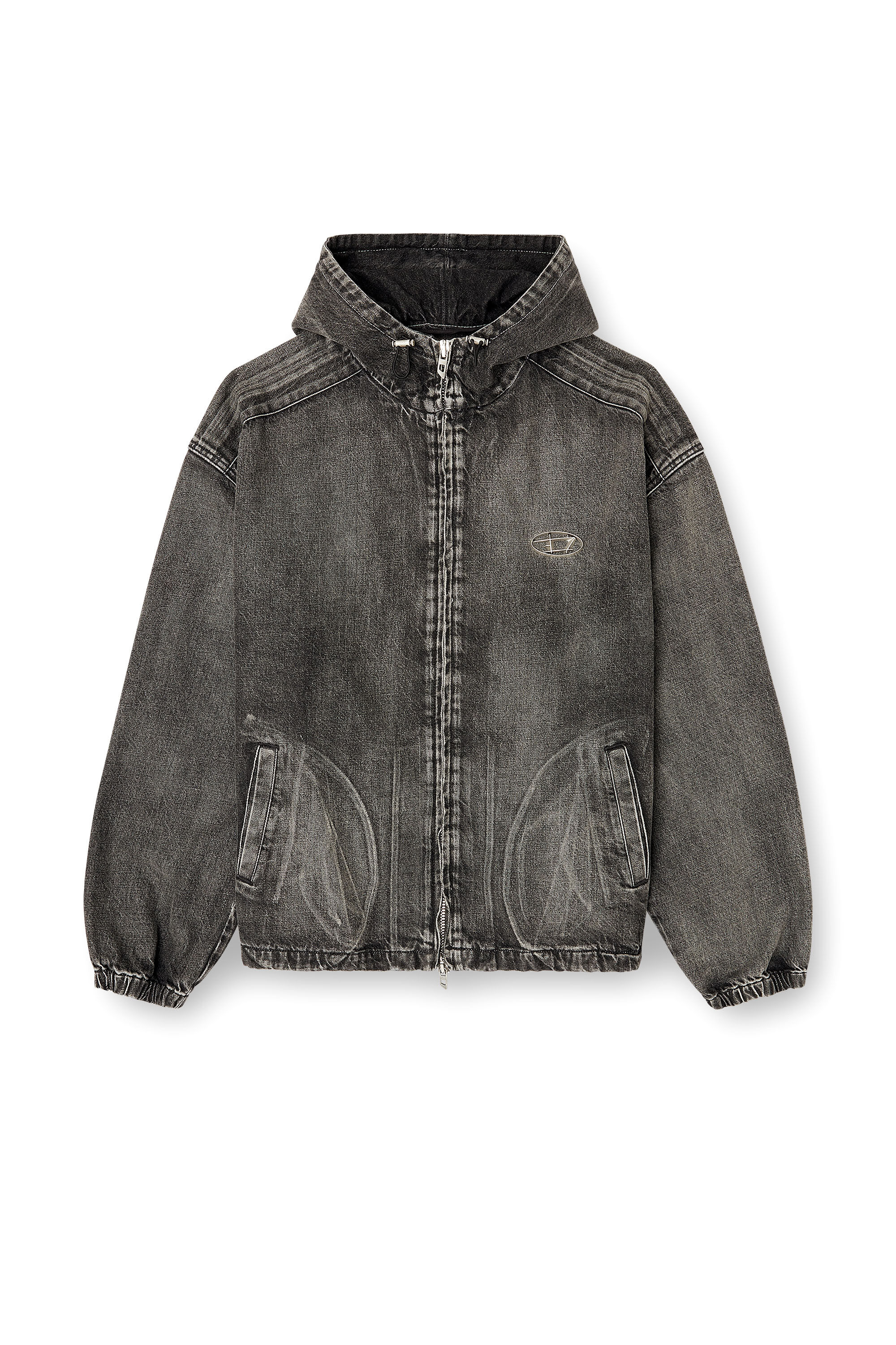 Diesel - THUGJACK, Veste à capuche en denim délavé Mixte in Noir - 2