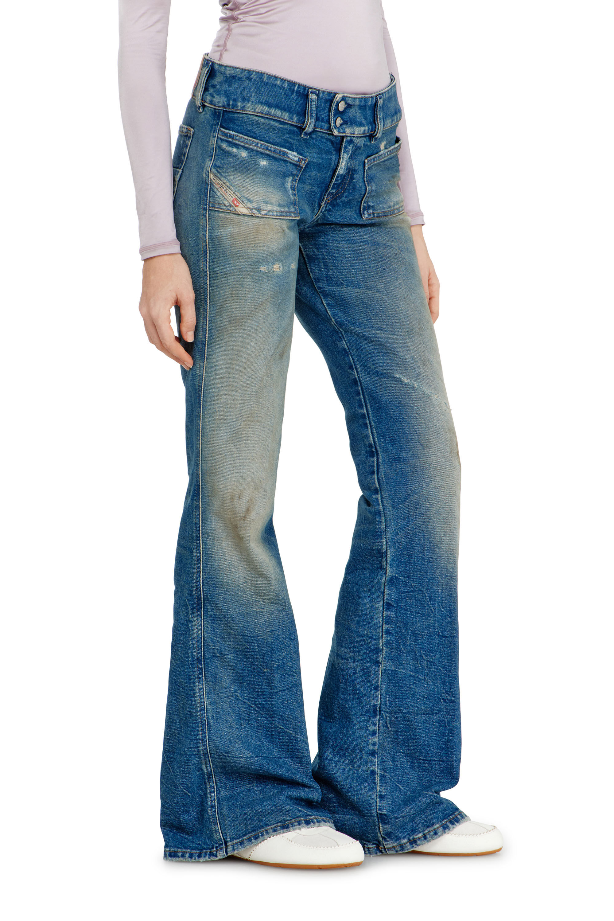 Diesel - Bootcut Jeans D-Hush 09N40 Donna, Blu medio - Image 7