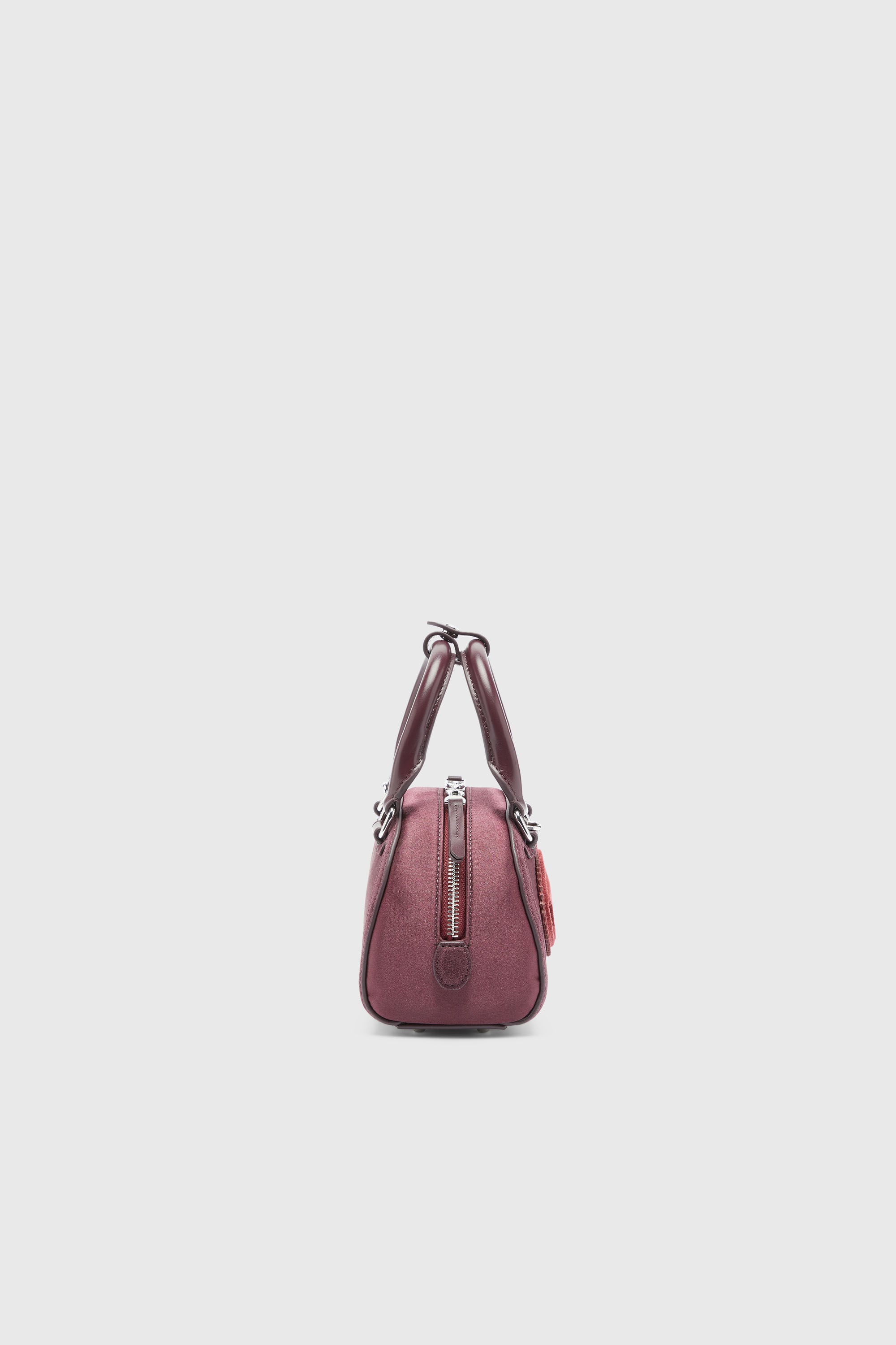Diesel - 1DR DOME CROSSBODY, Damen 1DR Dome - Kleine-Umh&auml;ngetasche aus Satin und Velours in Burgunderrot - 4