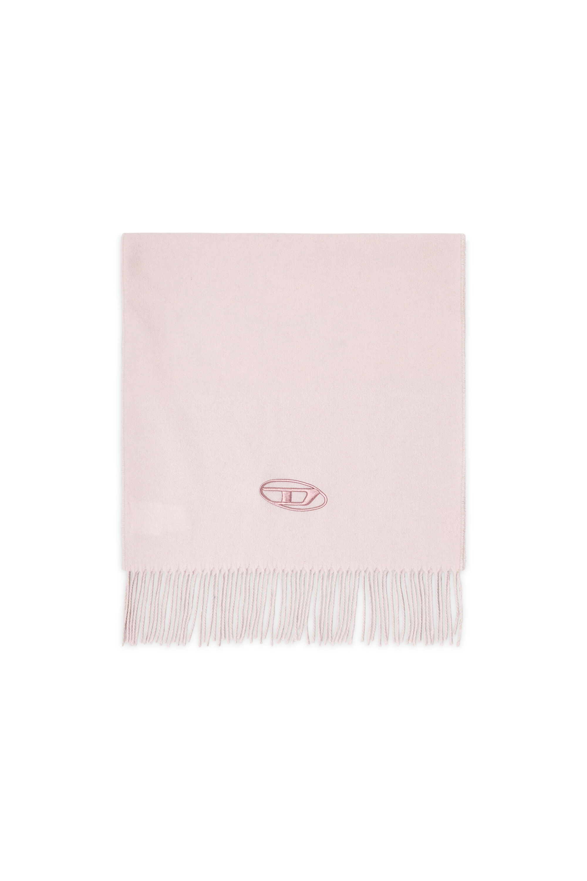 Diesel - S-IMON-D-LONG, &Eacute;charpe en m&eacute;lange de laine &agrave; bords frang&eacute;s Homme in Rose - 1