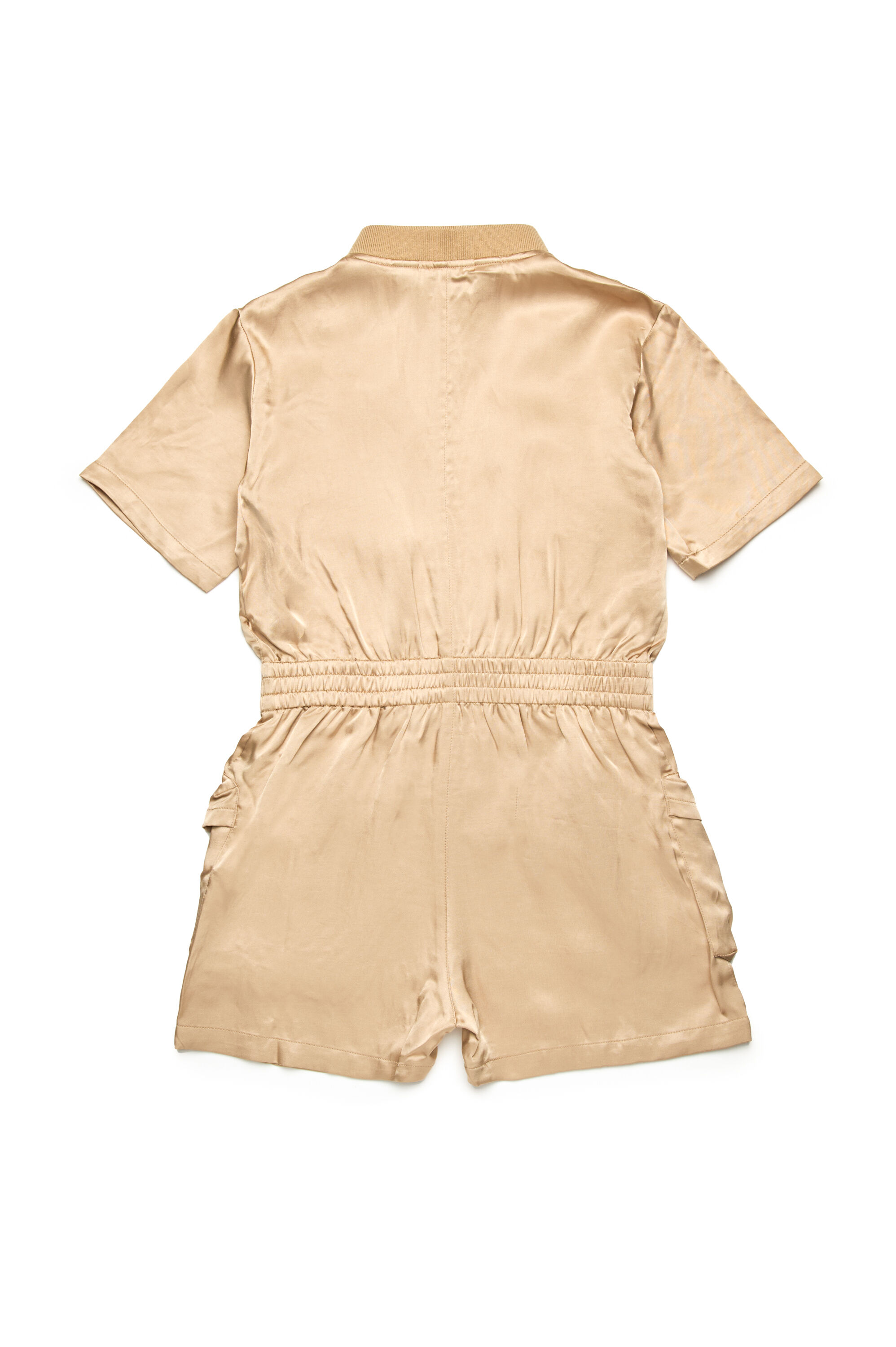 Diesel - JVENY, Damen Playsuit mit mehreren Taschen aus glänzendem Stoff in Hellbraun - 2