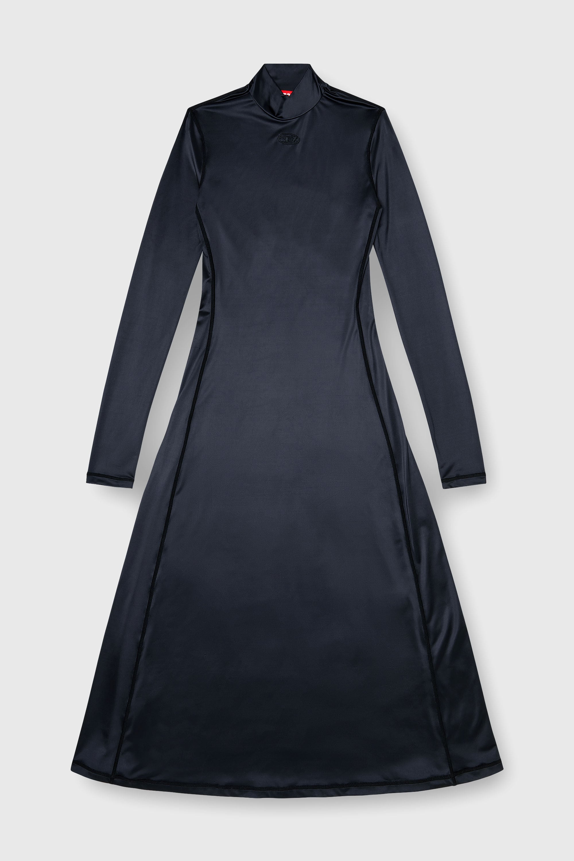 Diesel - D-UNGO, Abito midi fluido con collo alto Donna in Nero - 2