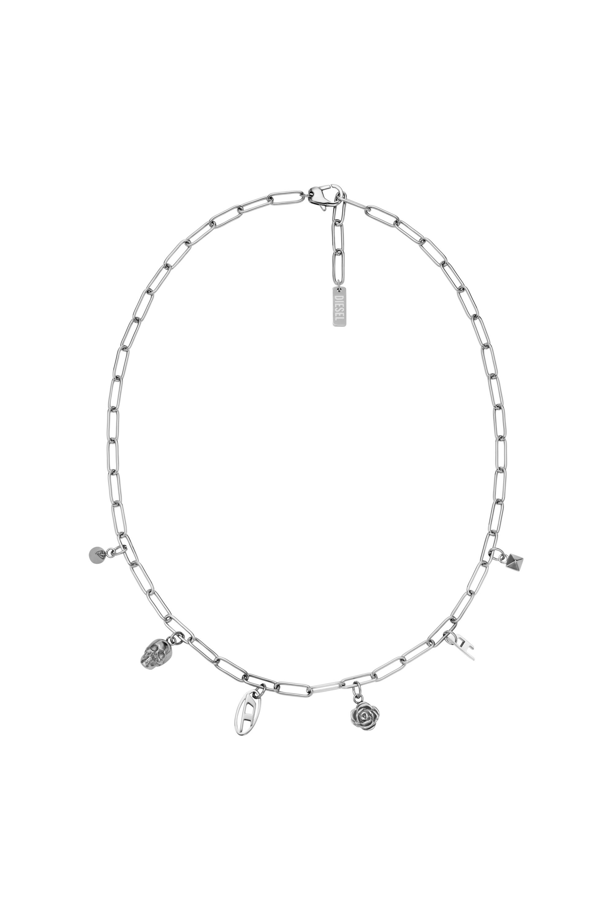 Diesel - DX1605040, Unisex Charm-Halskette aus Edelstahl in Silber - 1