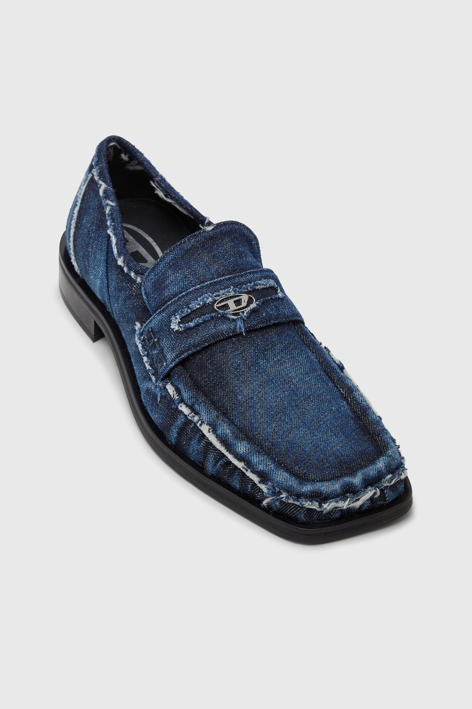 Diesel - D-AMBER LOAFER, Herren D-Amber - Penny Loafer aus ausgefranstem Denim in Blau - 6