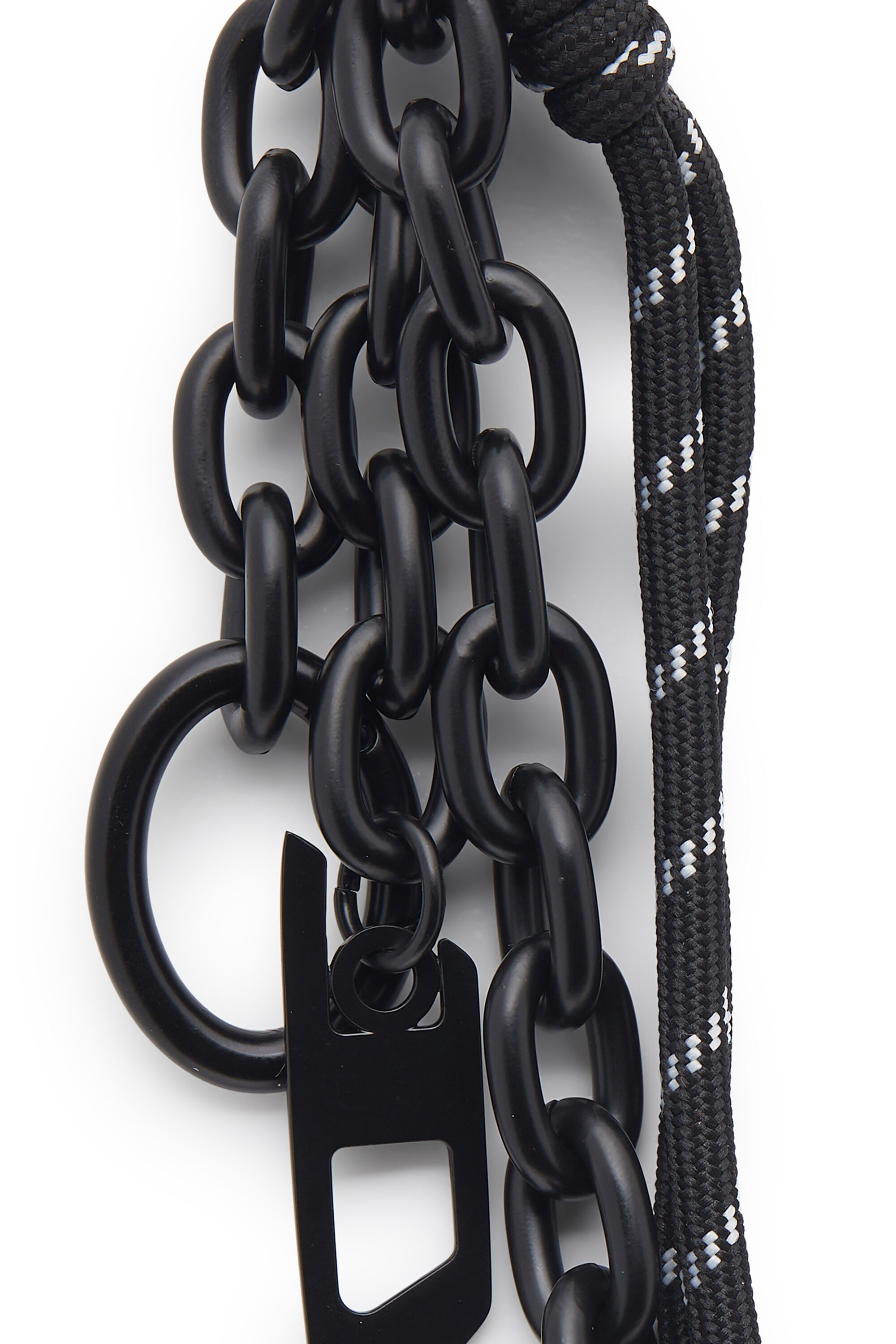 Diesel - CHAIN-D L, Charm in catena e corda Unisex in Nero - 2