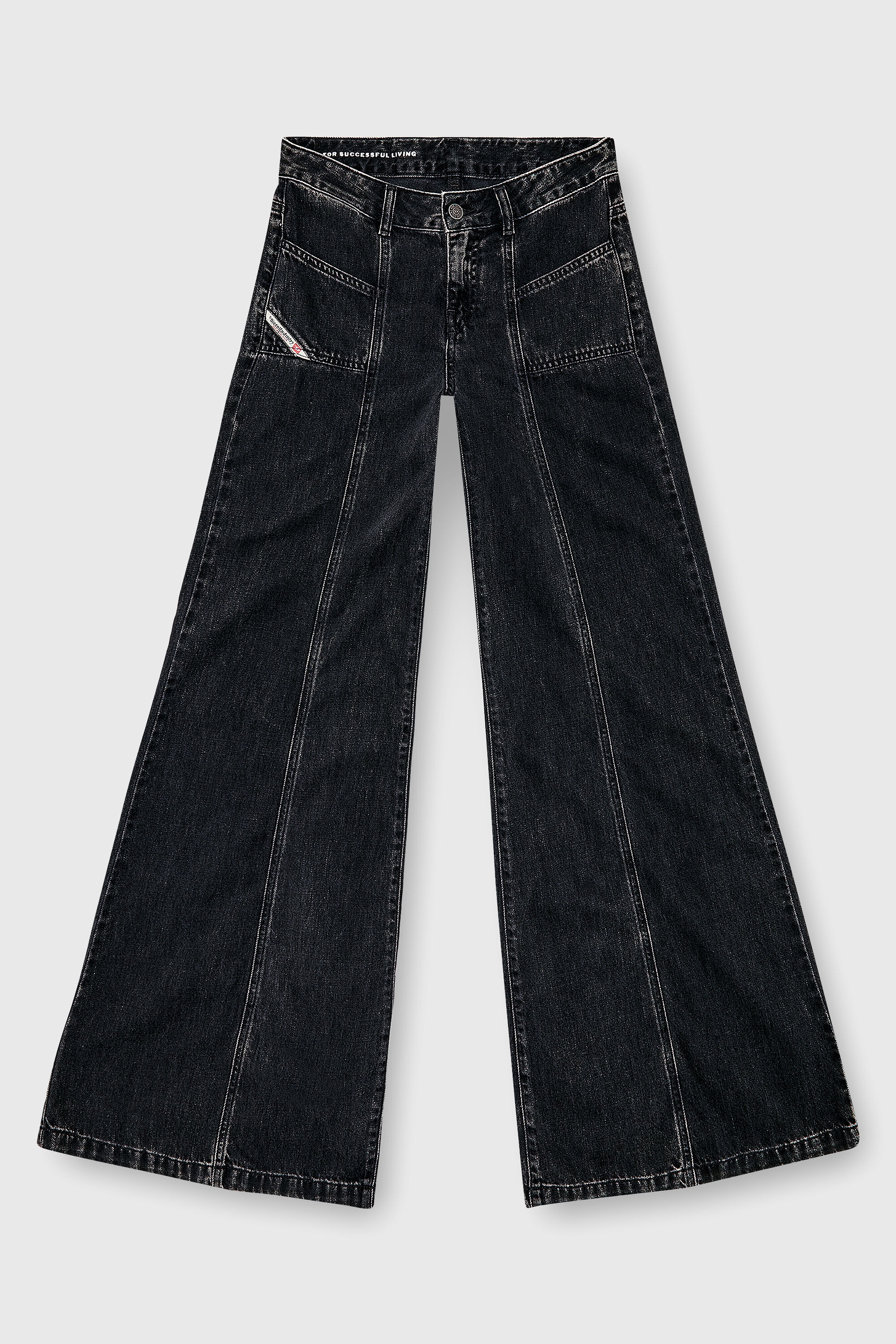 Diesel - Damen Flare Jeans D-Akii 068HN, Schwarz/Dunkelgrau - 6
