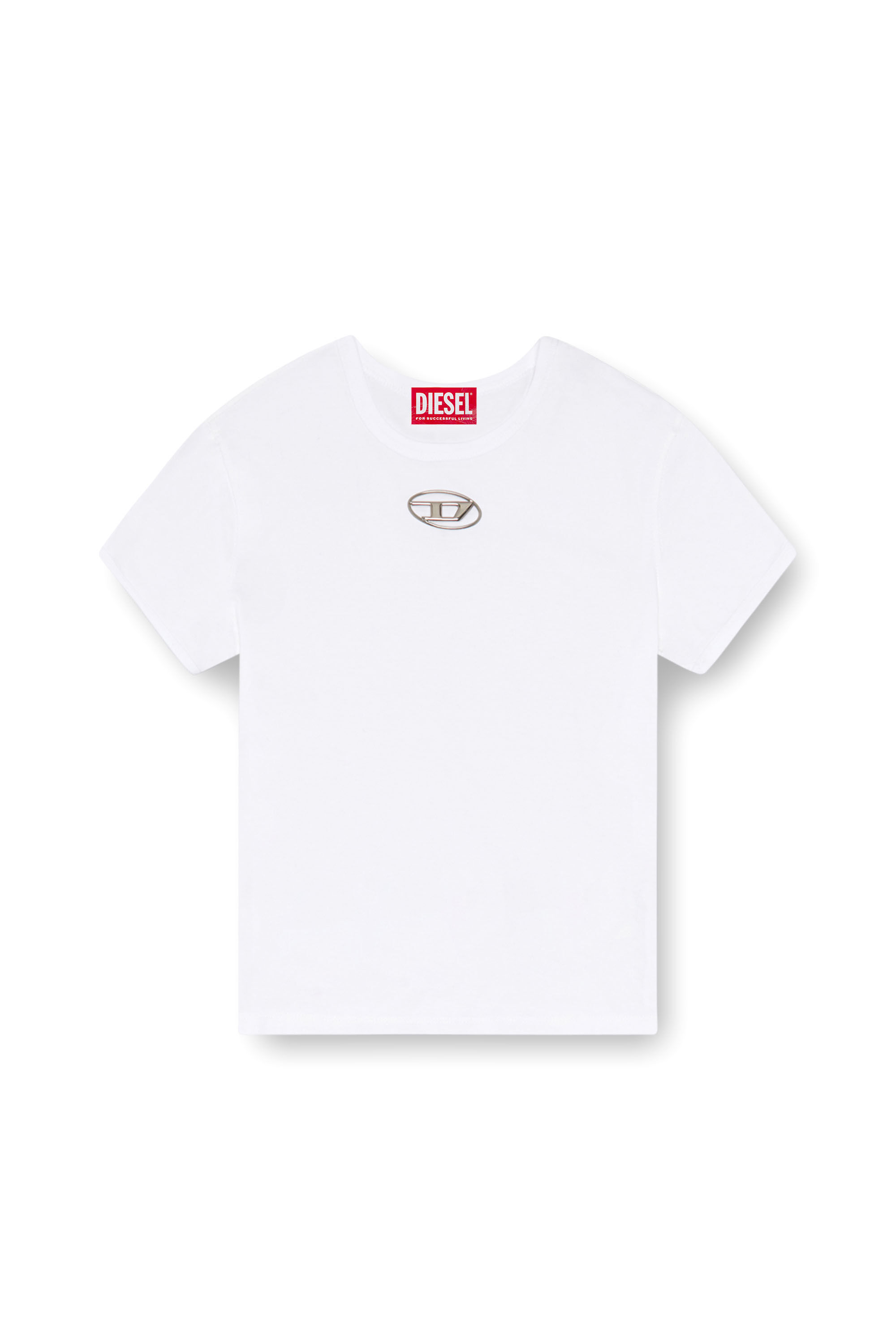 Diesel - T-UNCUTIE-LONG-OD, Femme T-shirt avec Oval D moulé par injection in Blanc - Image 2