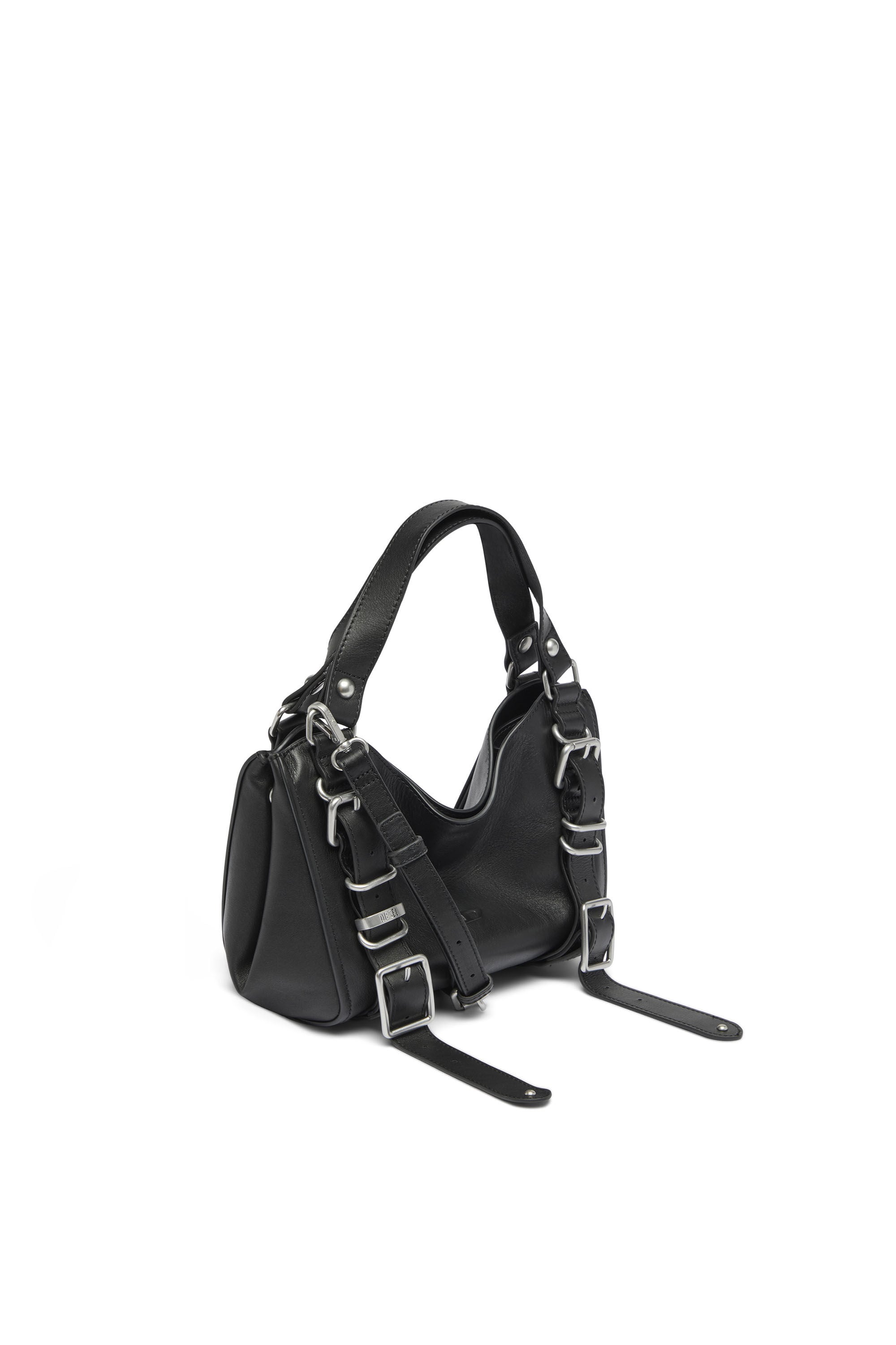 Diesel - D-ONE TOPHANDLE S, Damen D-One-Small Henkeltasche aus behandeltem Leder in Schwarz - 5