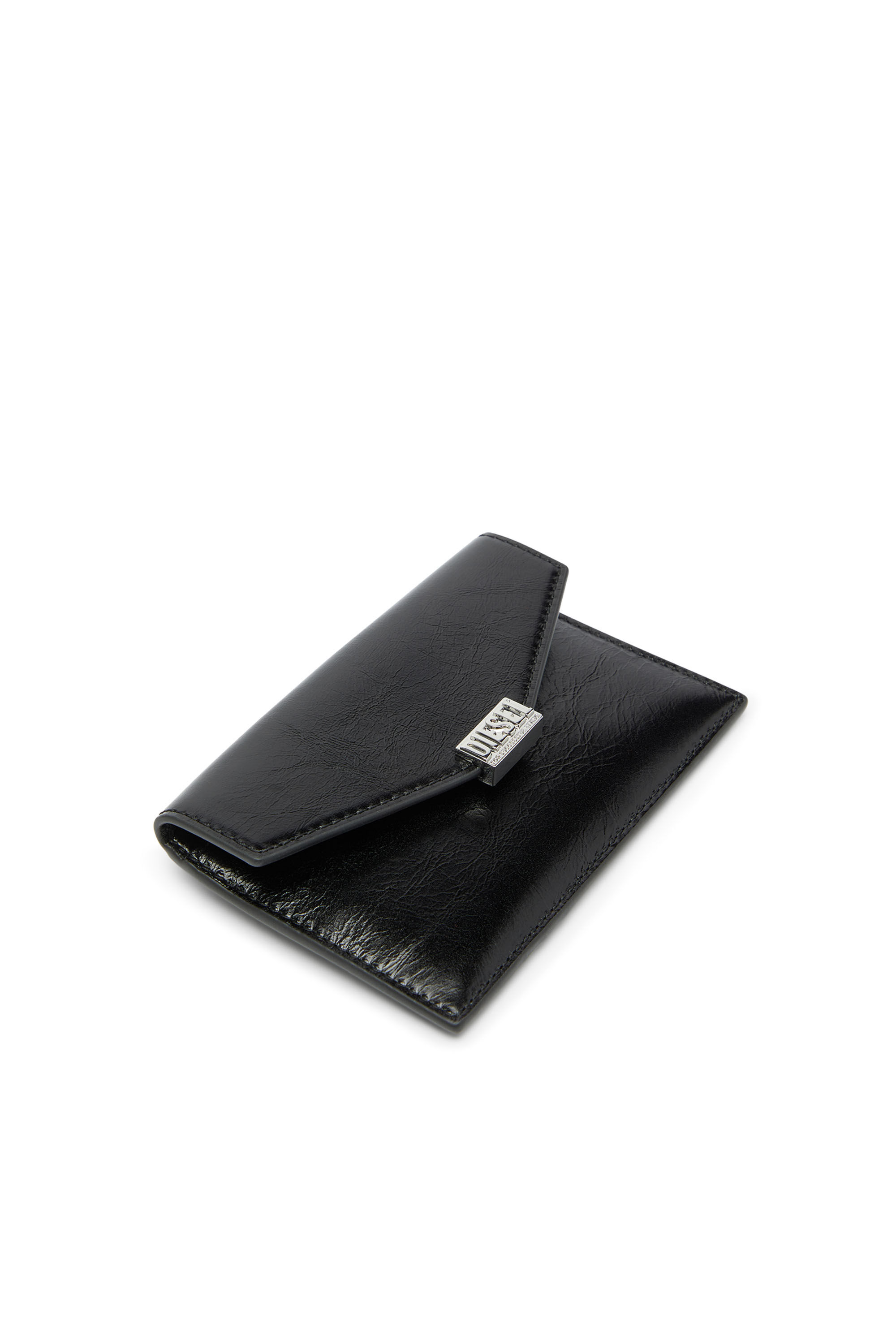 Diesel - D-ENVELOP CARD HOLDER, Damen Kartenetui im Umschlagstil aus gl&auml;nzendem, geknittertem Leder in null - 3