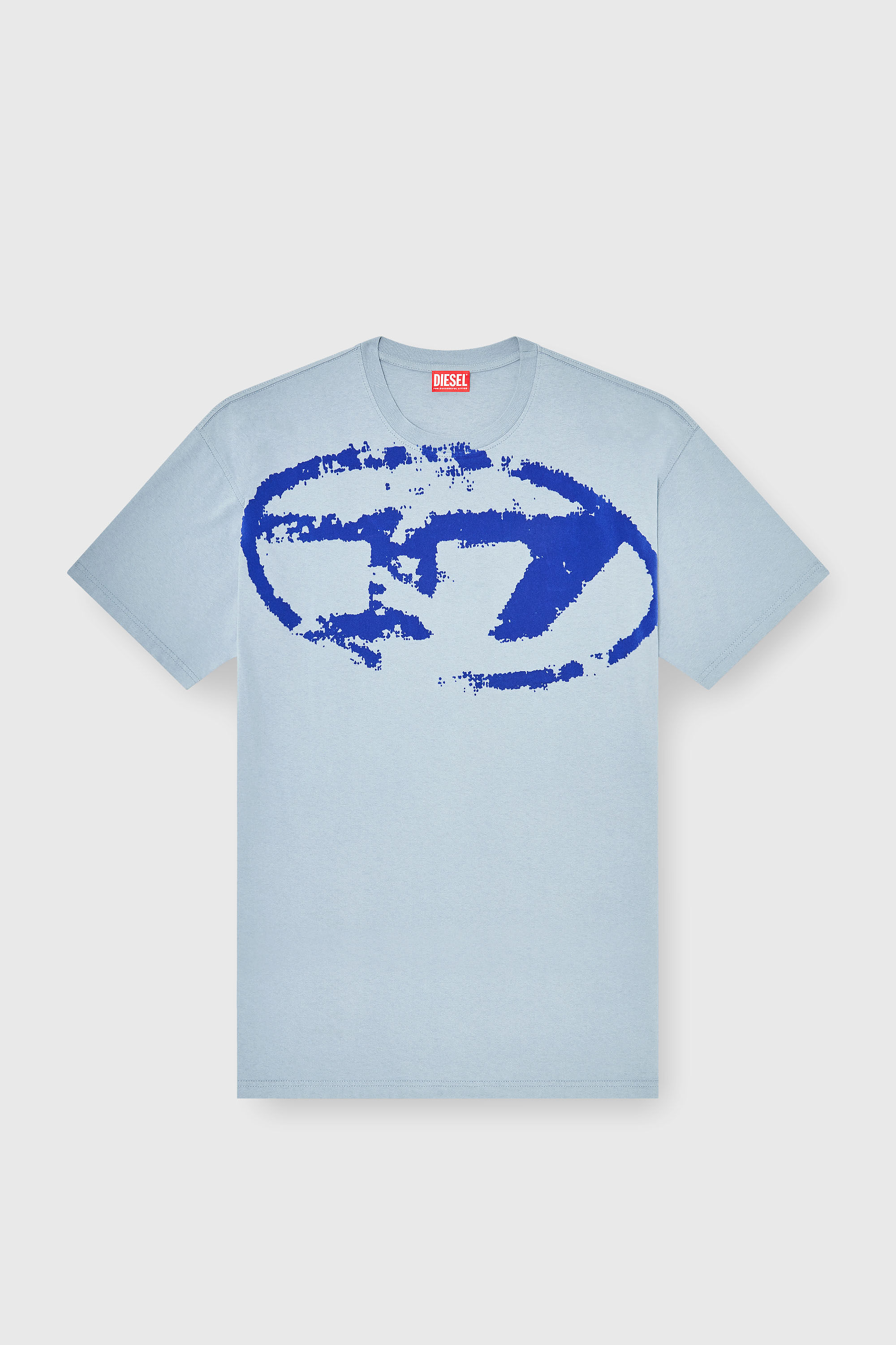 Diesel - T-BOXT-N14, T-shirt con stampa distressed floccata Uomo in Blu - 2