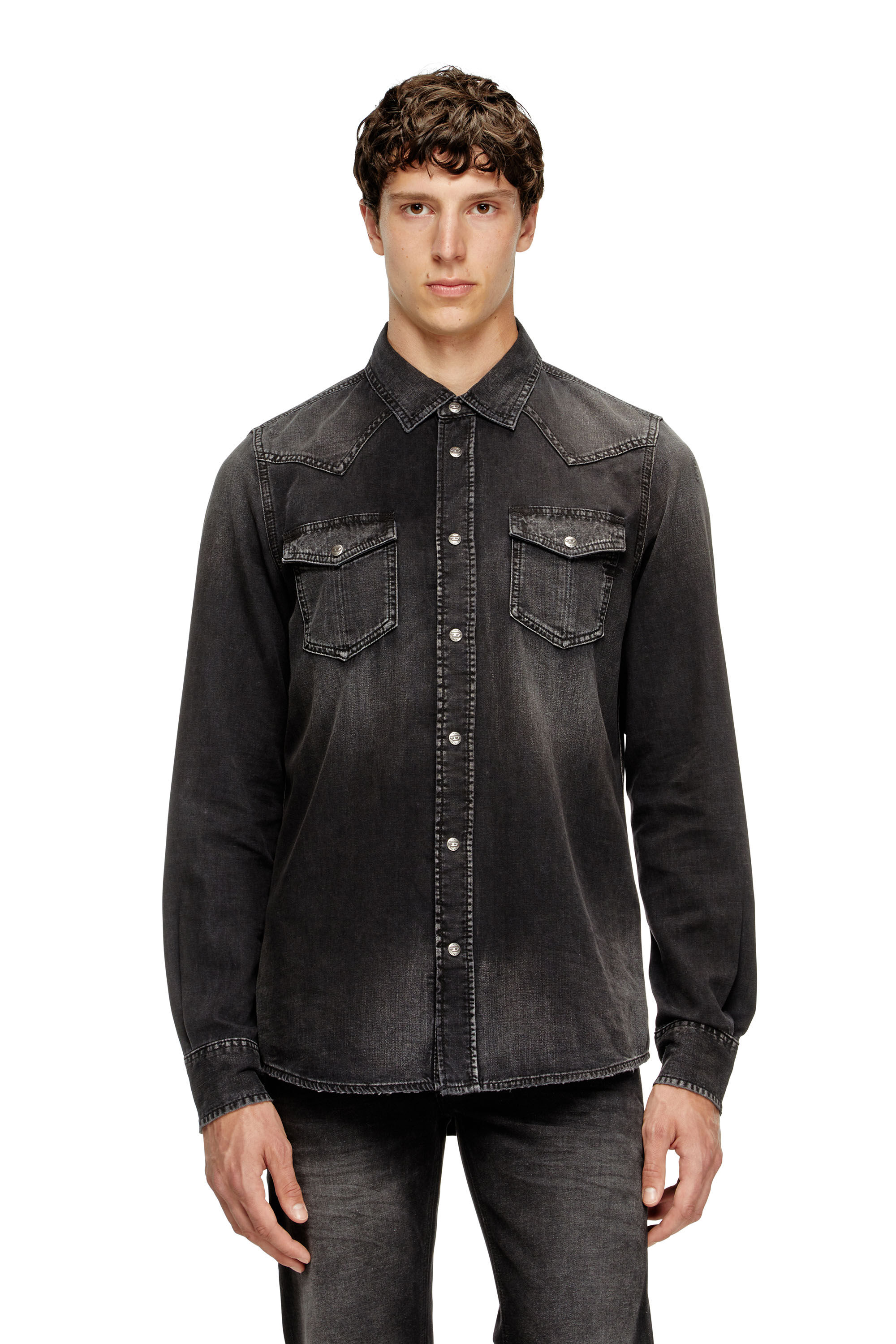Diesel - D-VEGA, Overshirt in denim Uomo in Nero - 3