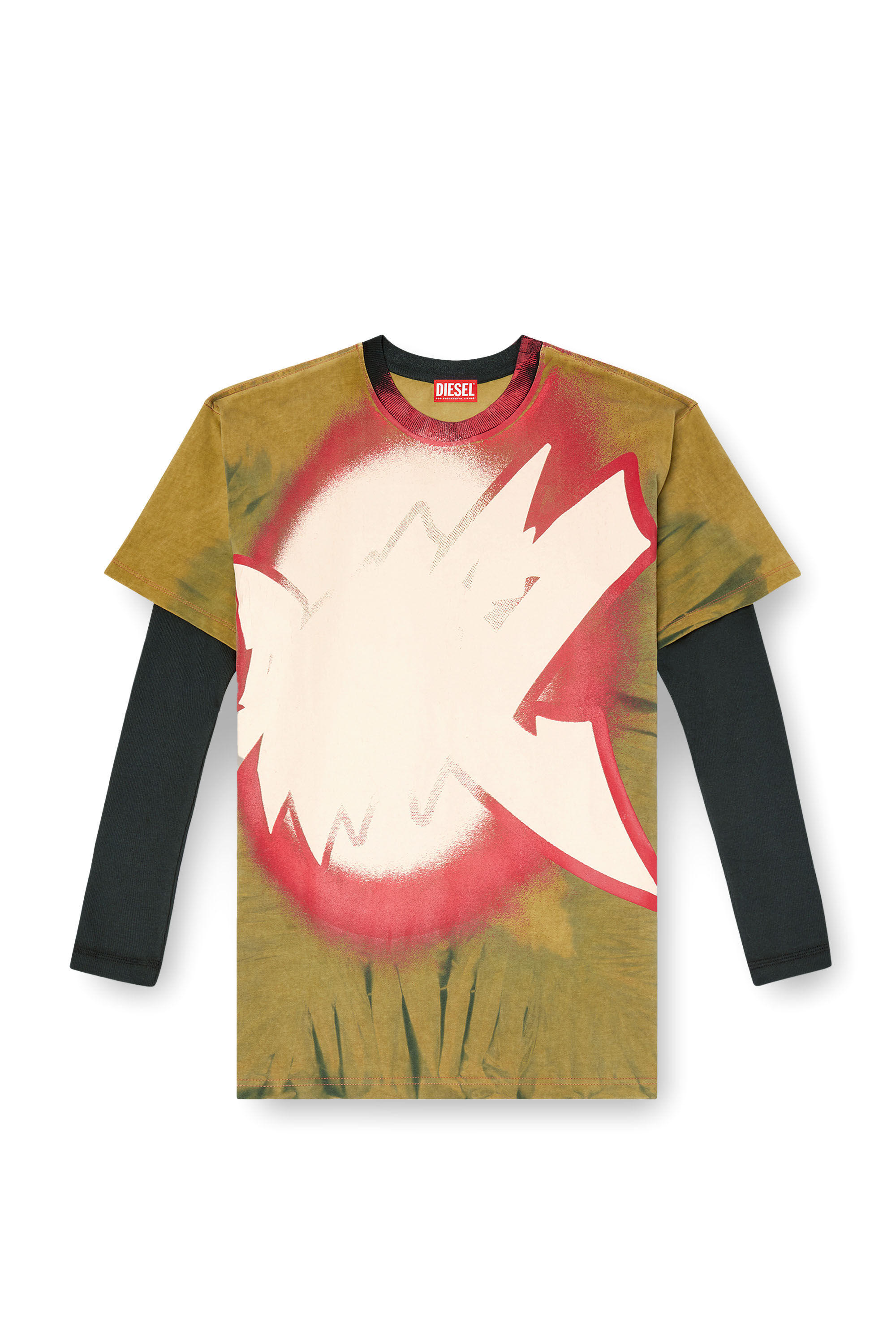Diesel - D-FANTY, Robe t-shirt avec superpositions Femme in Marron - 2