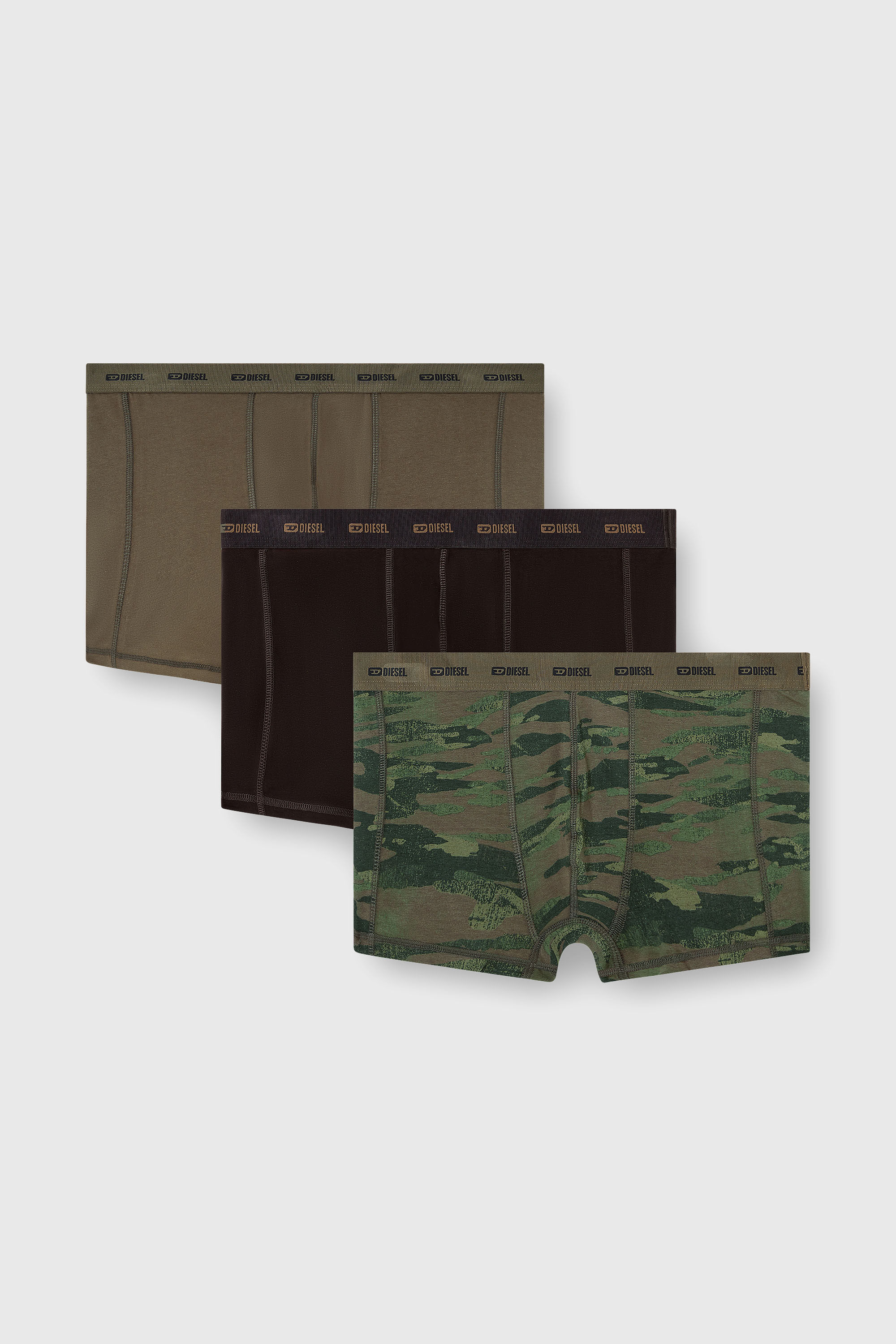 Diesel - DAMIEN-UTLT-3PACK, Lot de trois boxers unis et motif camouflage Homme in Polychrome - 2