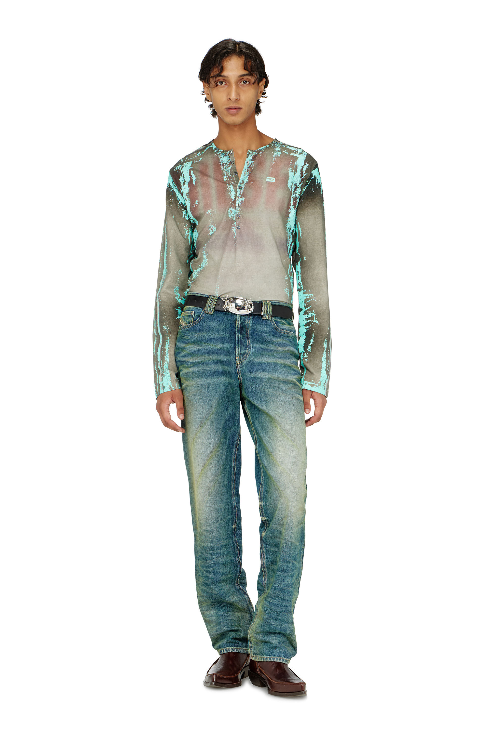 Diesel - Herren Regular Jeans 1991 D-Voeed 007FV, Mittelblau - 1