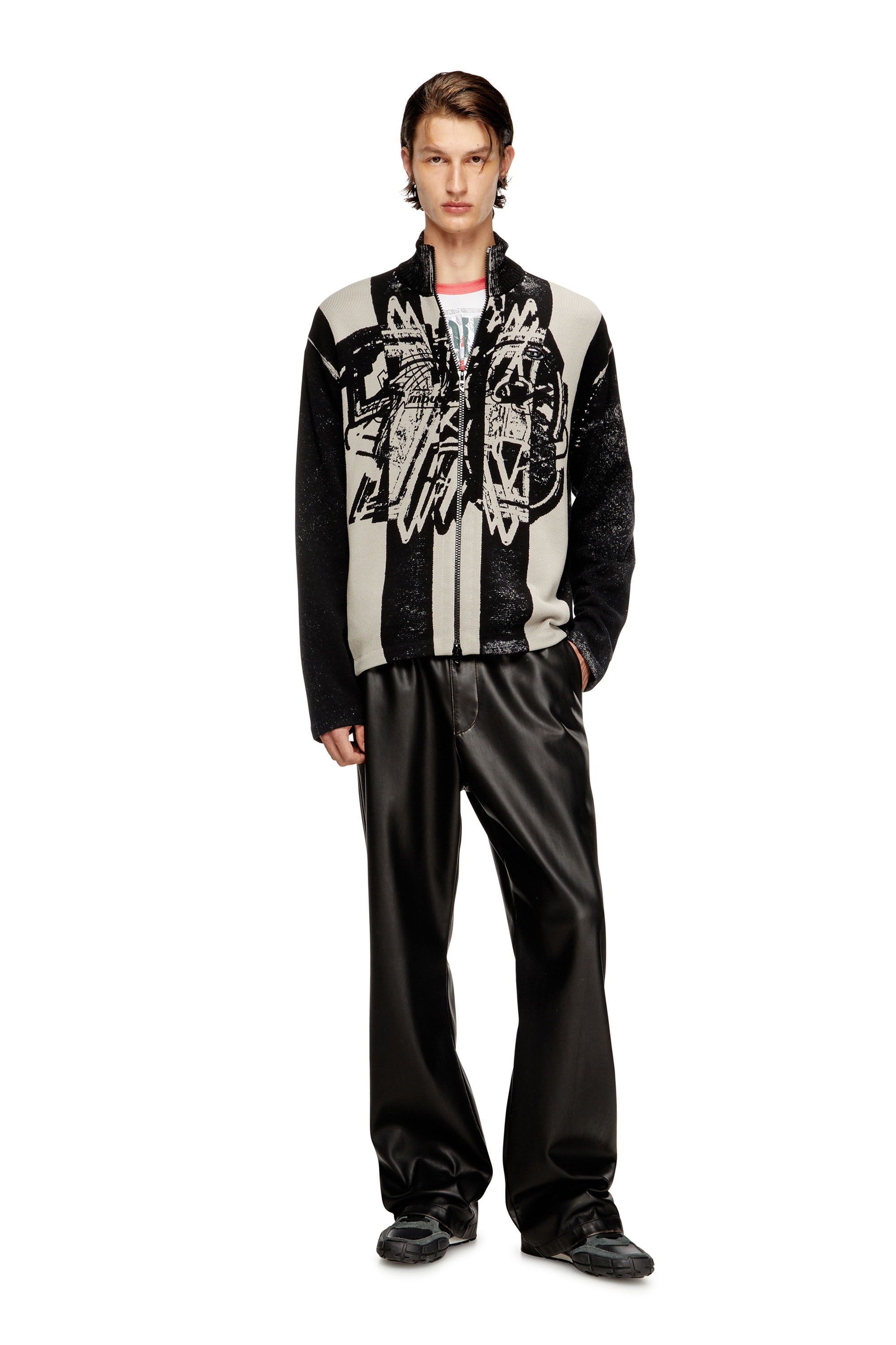 Diesel - K-OLIBA-JKT, Cardican con zip a strisce con stampa interna Uomo in ToBeDefined - 1