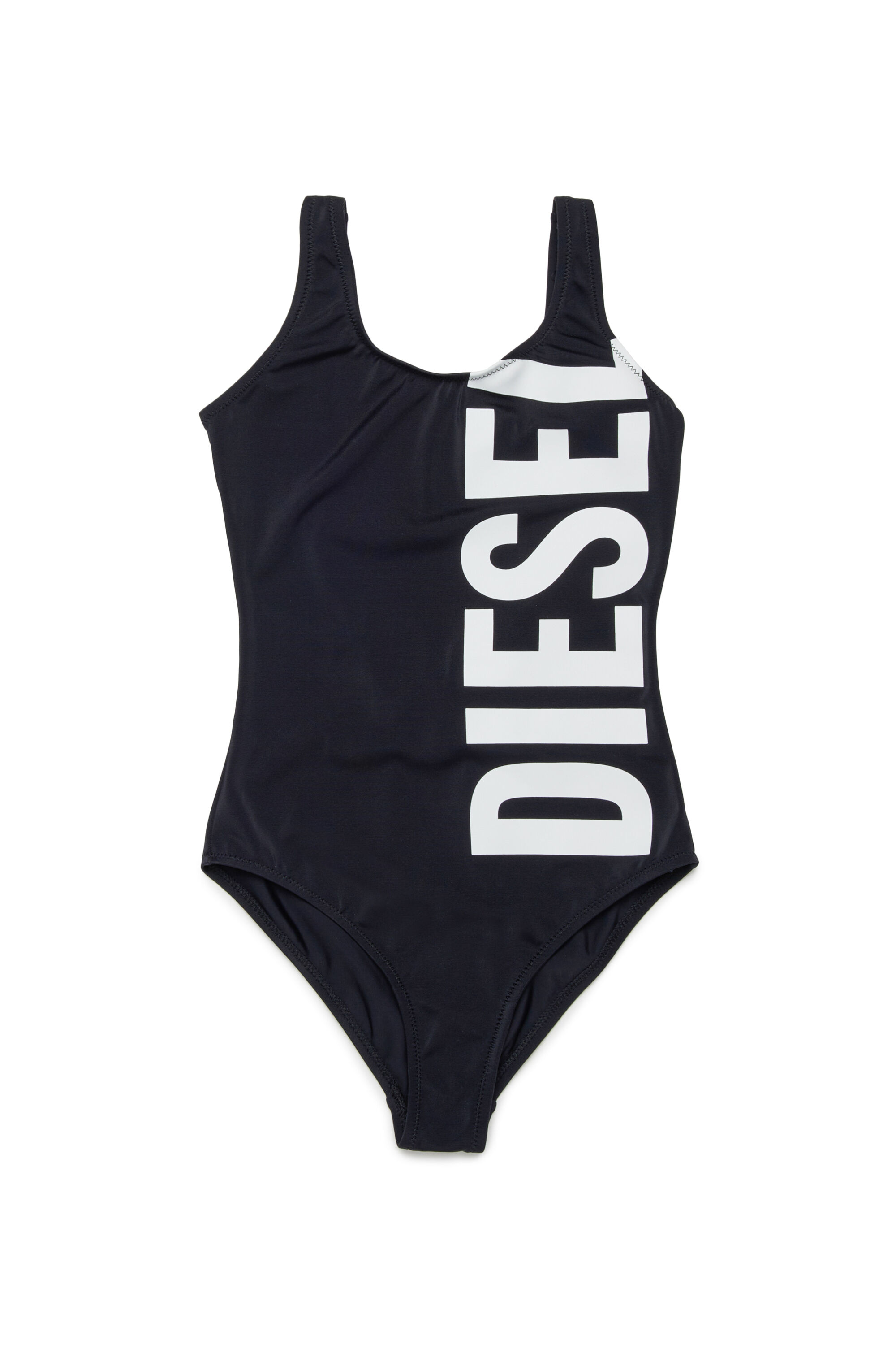 Diesel - MIDELY, Costume da bagno in tinta unita con maxi logo Donna in Nero - 1