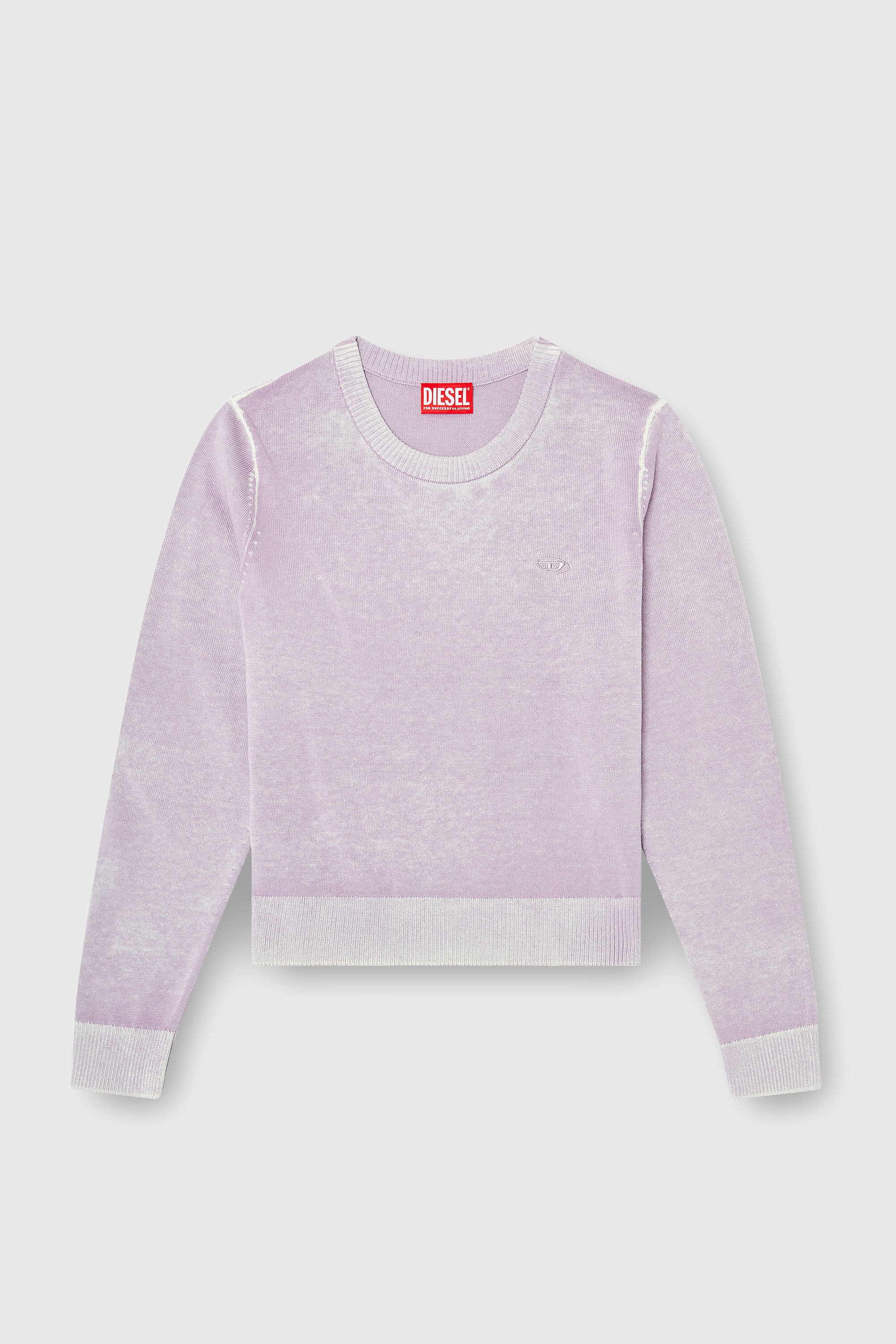 Diesel - M-LOVRE, Pull avec impression invers&eacute;e d&eacute;lav&eacute;e Femme in Violet - 2