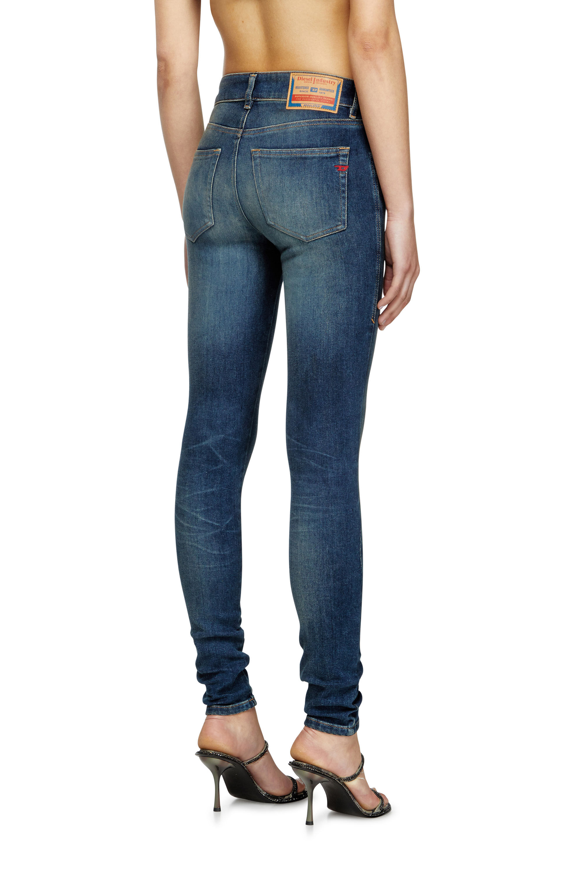 Diesel - Skinny Jeans 2017 Slandy 09L95 Donna, Blu medio - Image 4
