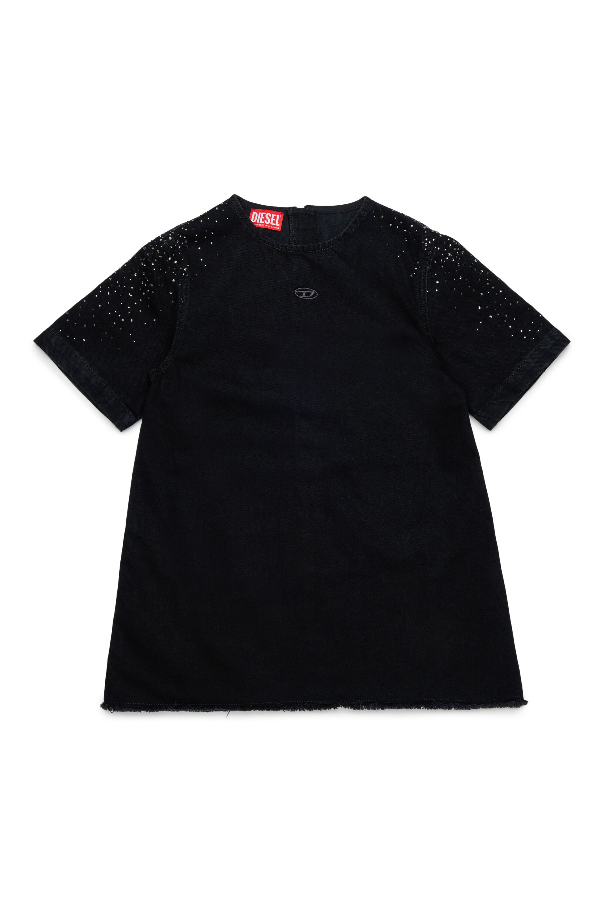 Diesel - DILBY, Robe t-shirt orn&eacute;e de strass Femme in Noir - 1