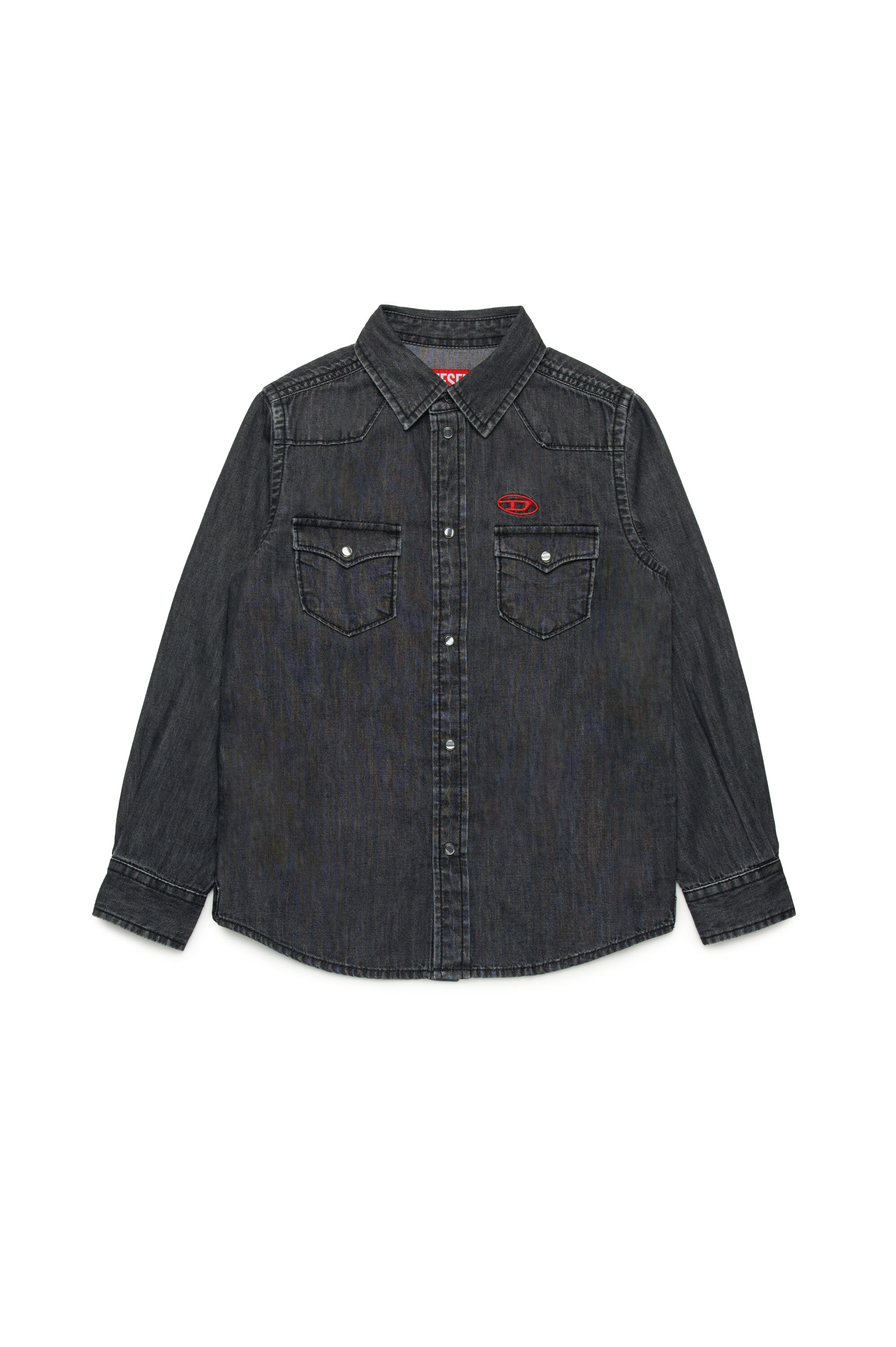 Diesel - CEKO, Camicia western in denim Uomo in Nero - 1