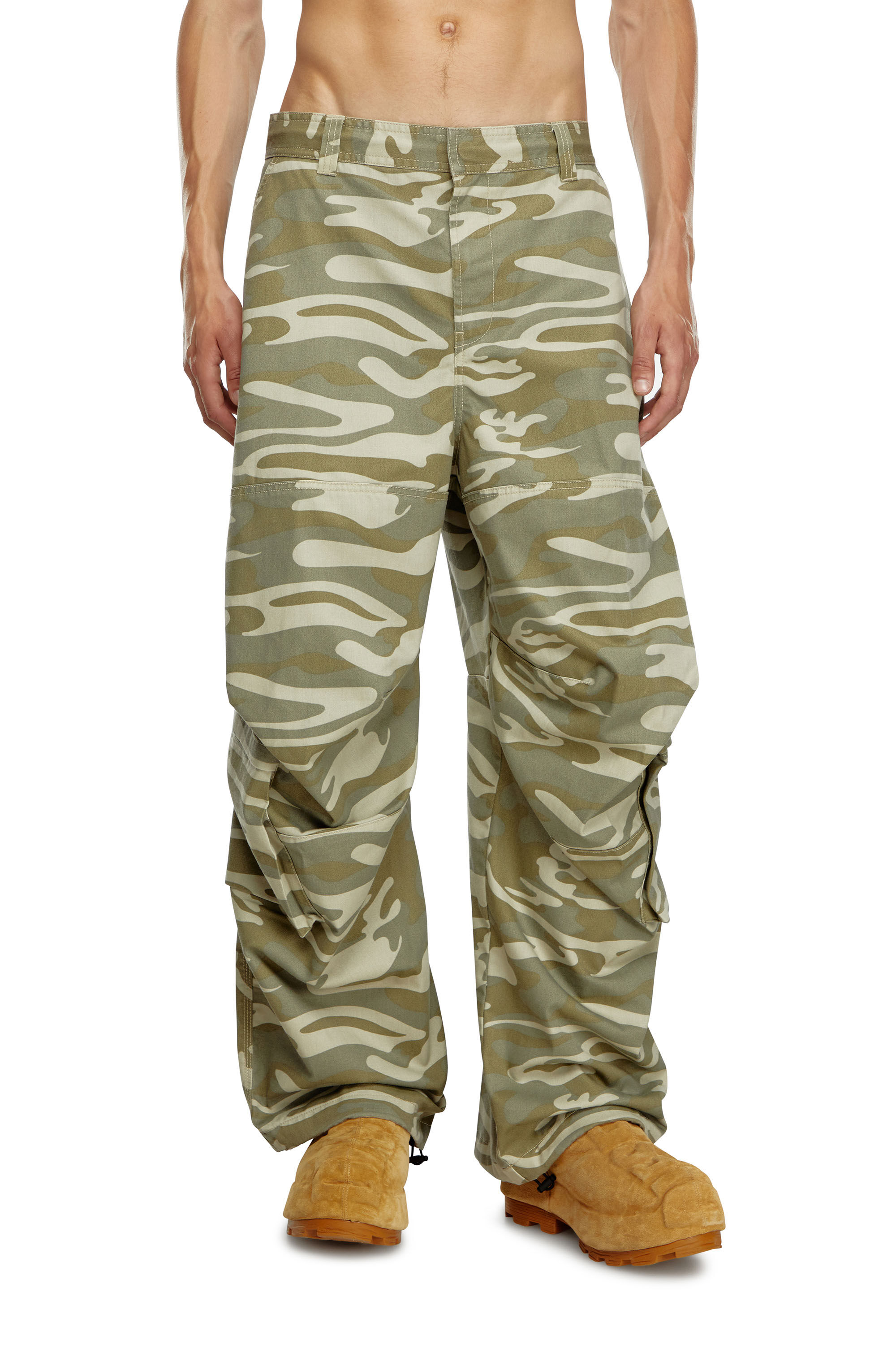 Pantalon ceinturé avec imprimé camouflage online