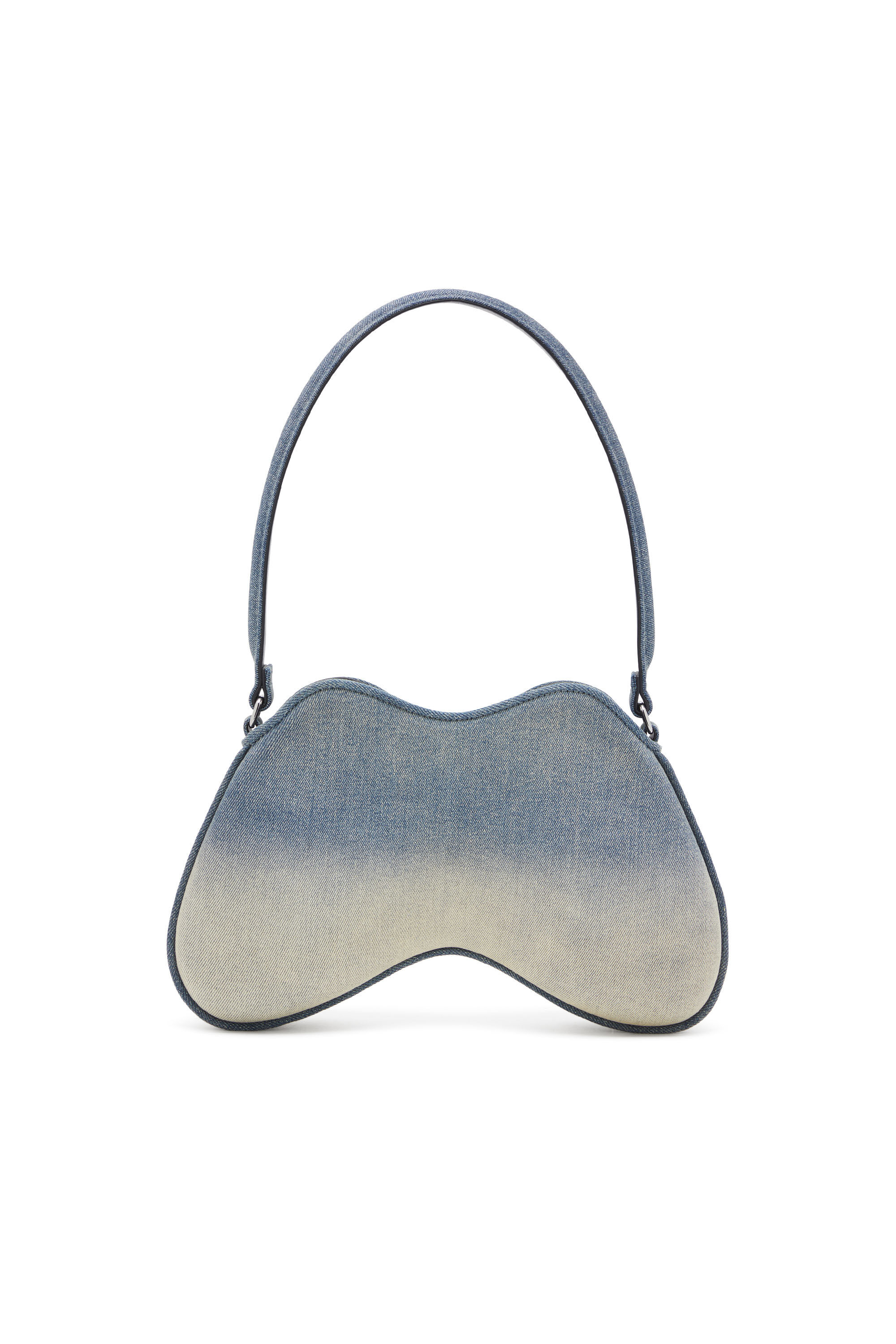 Diesel - DOUBLE-D SHOULDER, Damen Double-D-Schultertasche aus solarisiertem Denim in Hellblau - 3