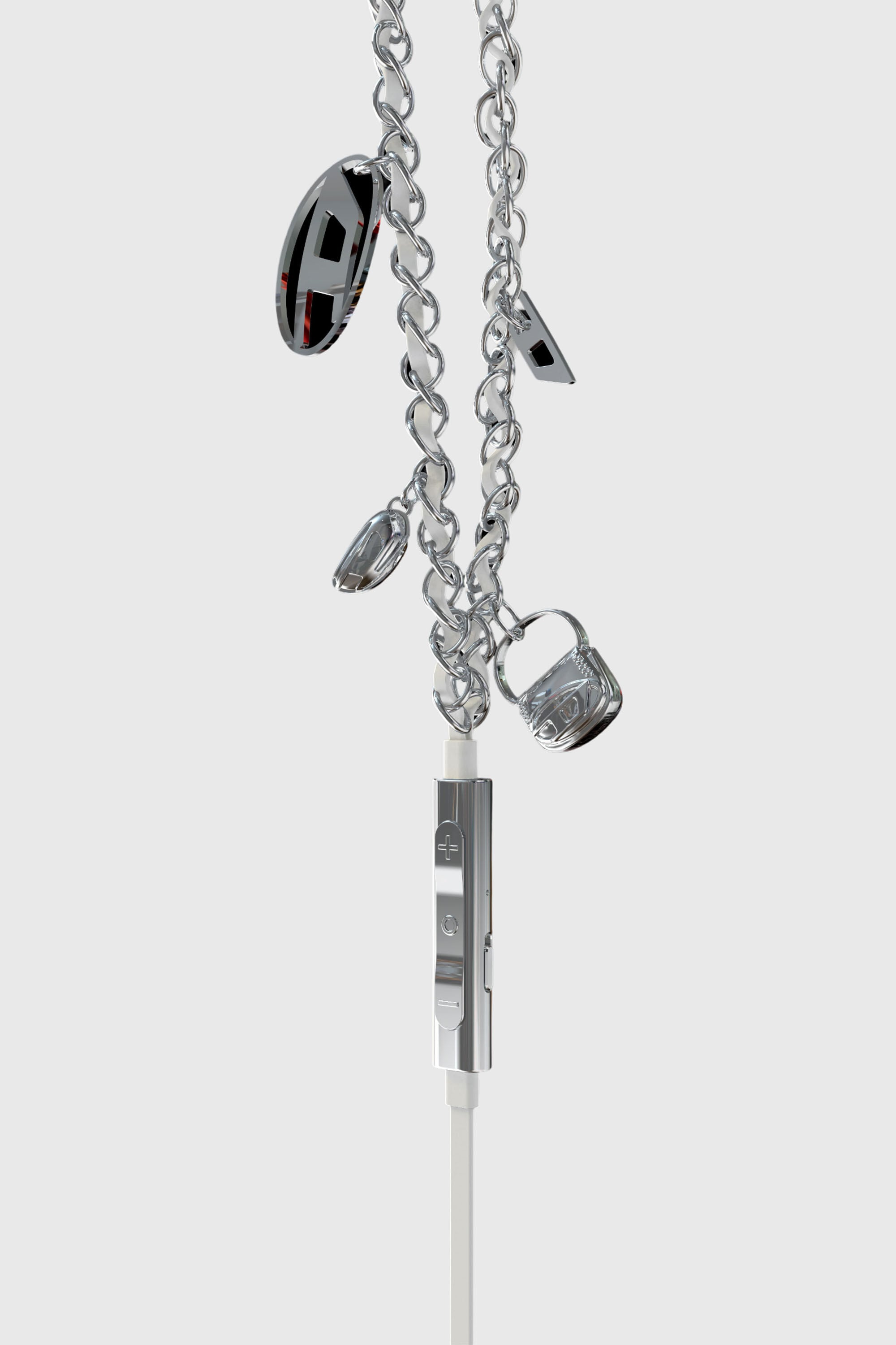 Diesel - 60458  WIRED EARBUDS WIRED EARBUDS, Auricolari con filo e charms Unisex in Argento - 3