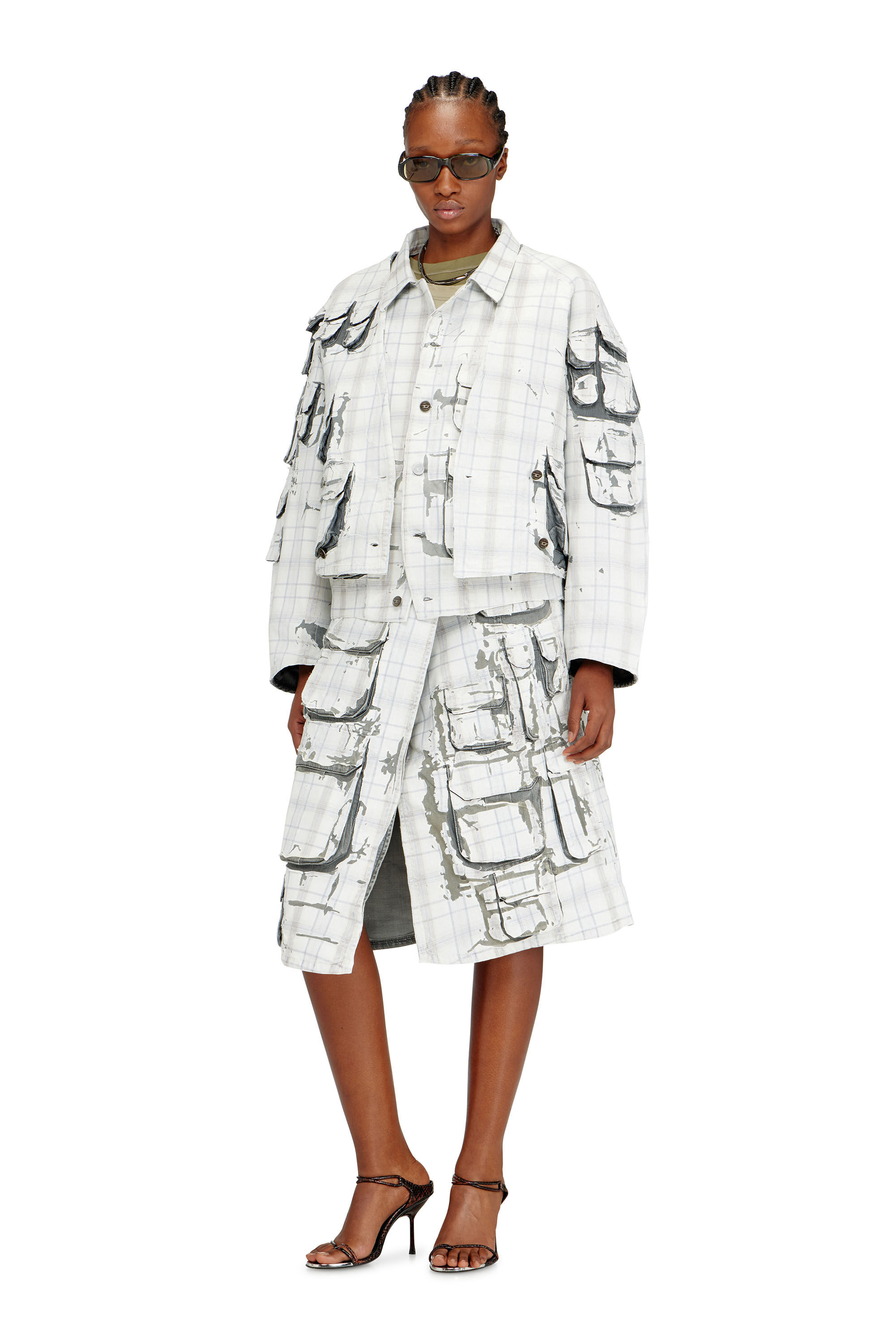 Diesel - DE-TALBAR-FSI, Veste en jean style cardigan avec effet pelable Femme in ToBeDefined - 1