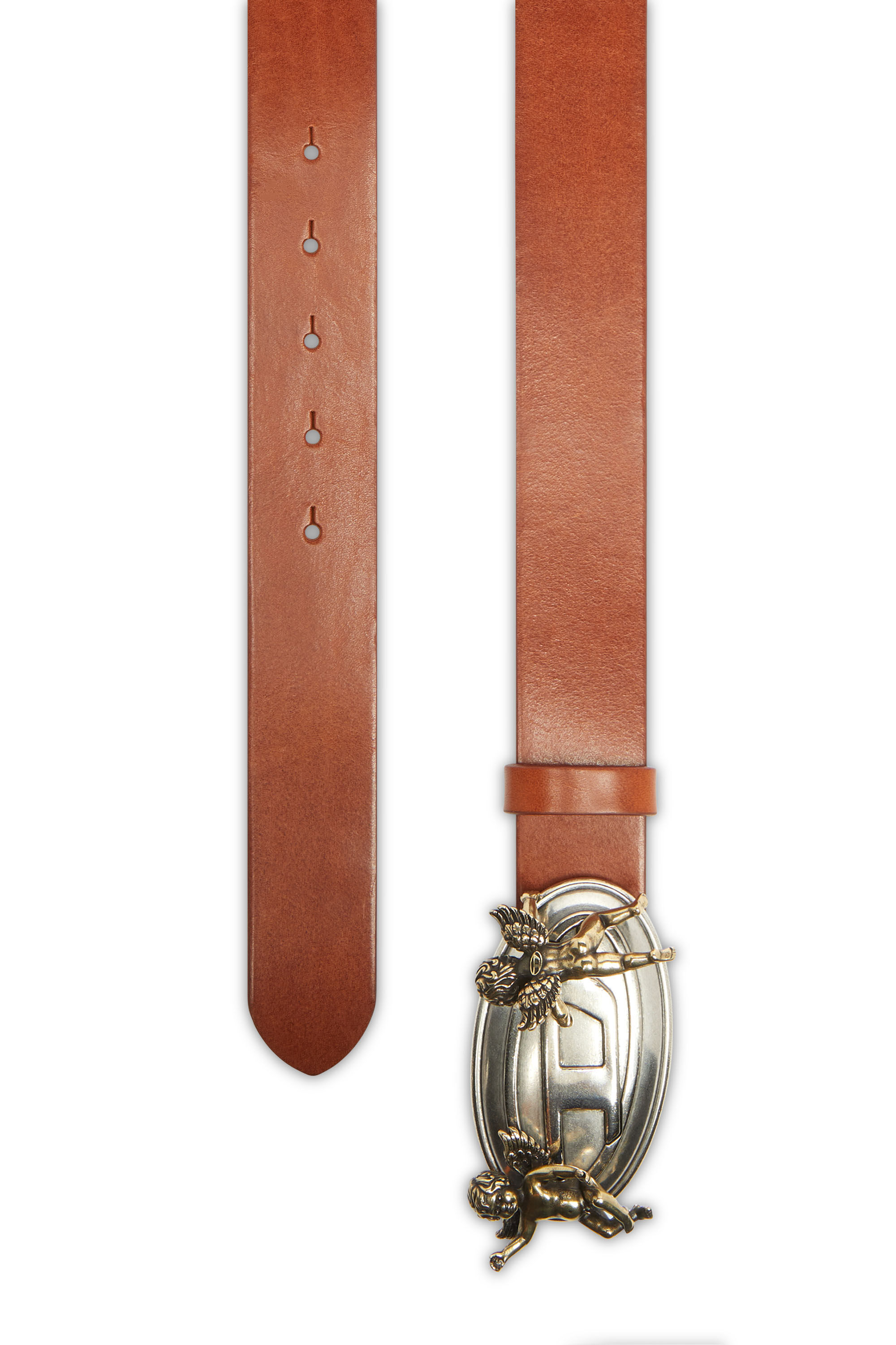 Diesel - B-OVAL ANGELS 35, Ceinture 3,5 cm en cuir avec boucle Oval D ch&eacute;rubin Femme in Marron - 2