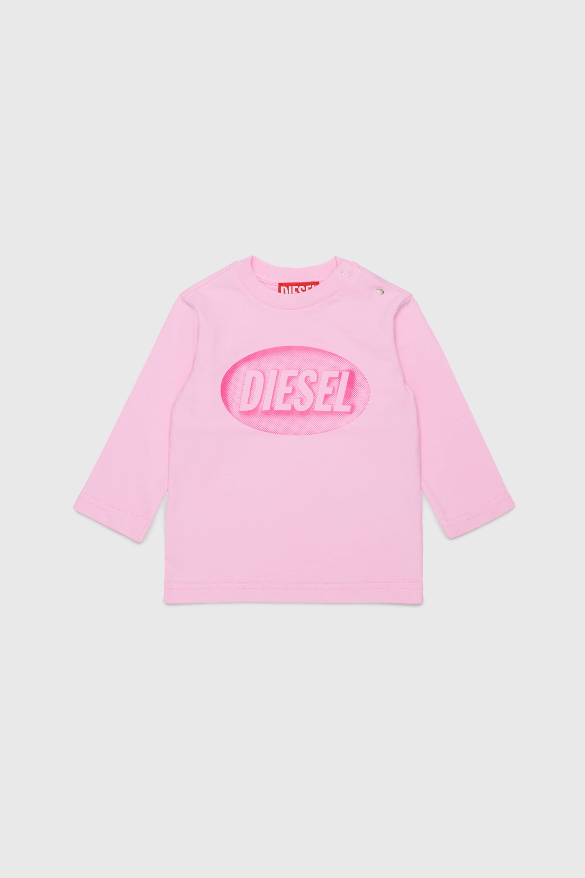 Diesel - TELMB, Herren T-Shirt aus Baumwolle mit Logo-Print in Rosa - 1