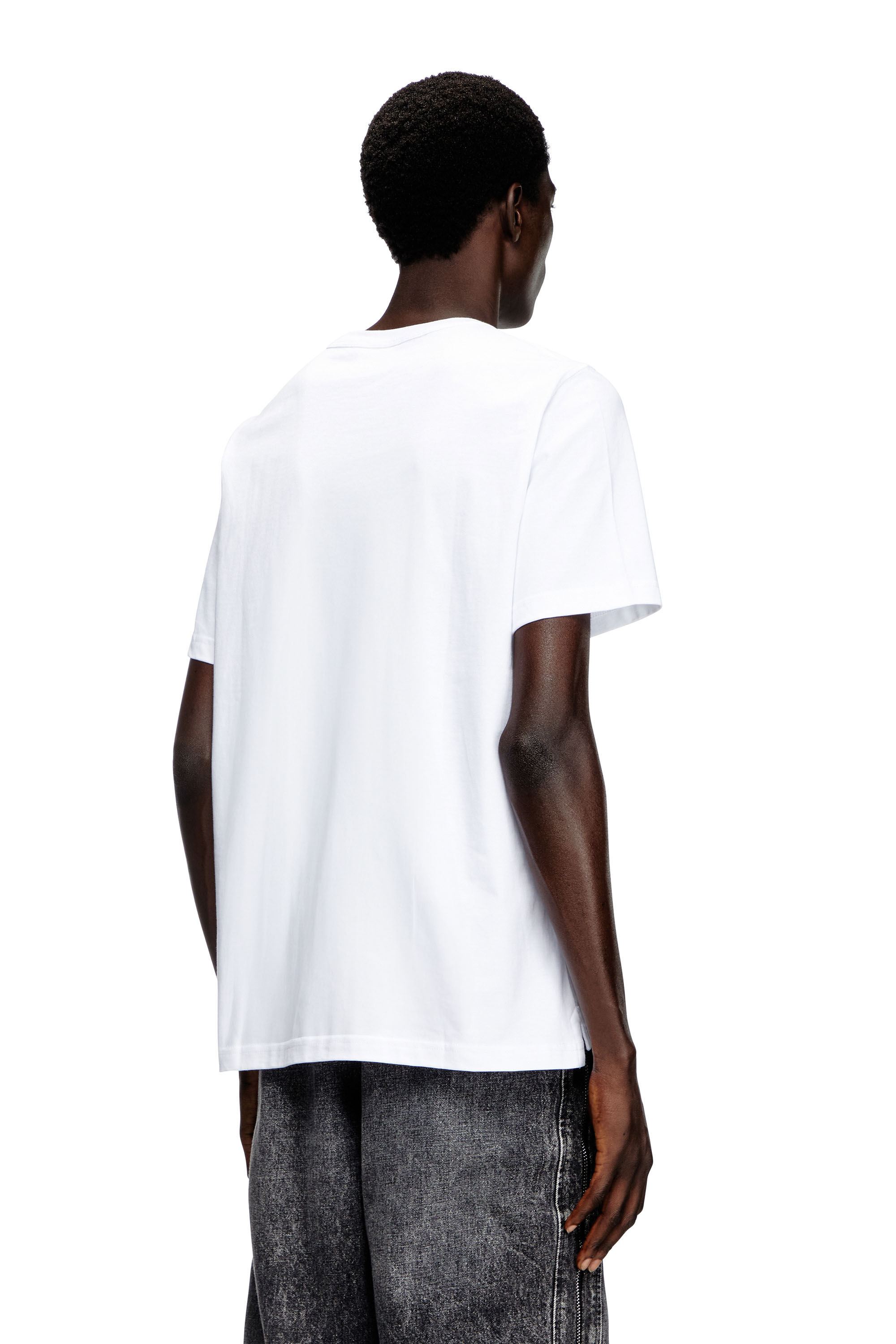 Diesel - T-ADJUST-OD, T-shirt con Oval D metallica Uomo in Bianco - 4