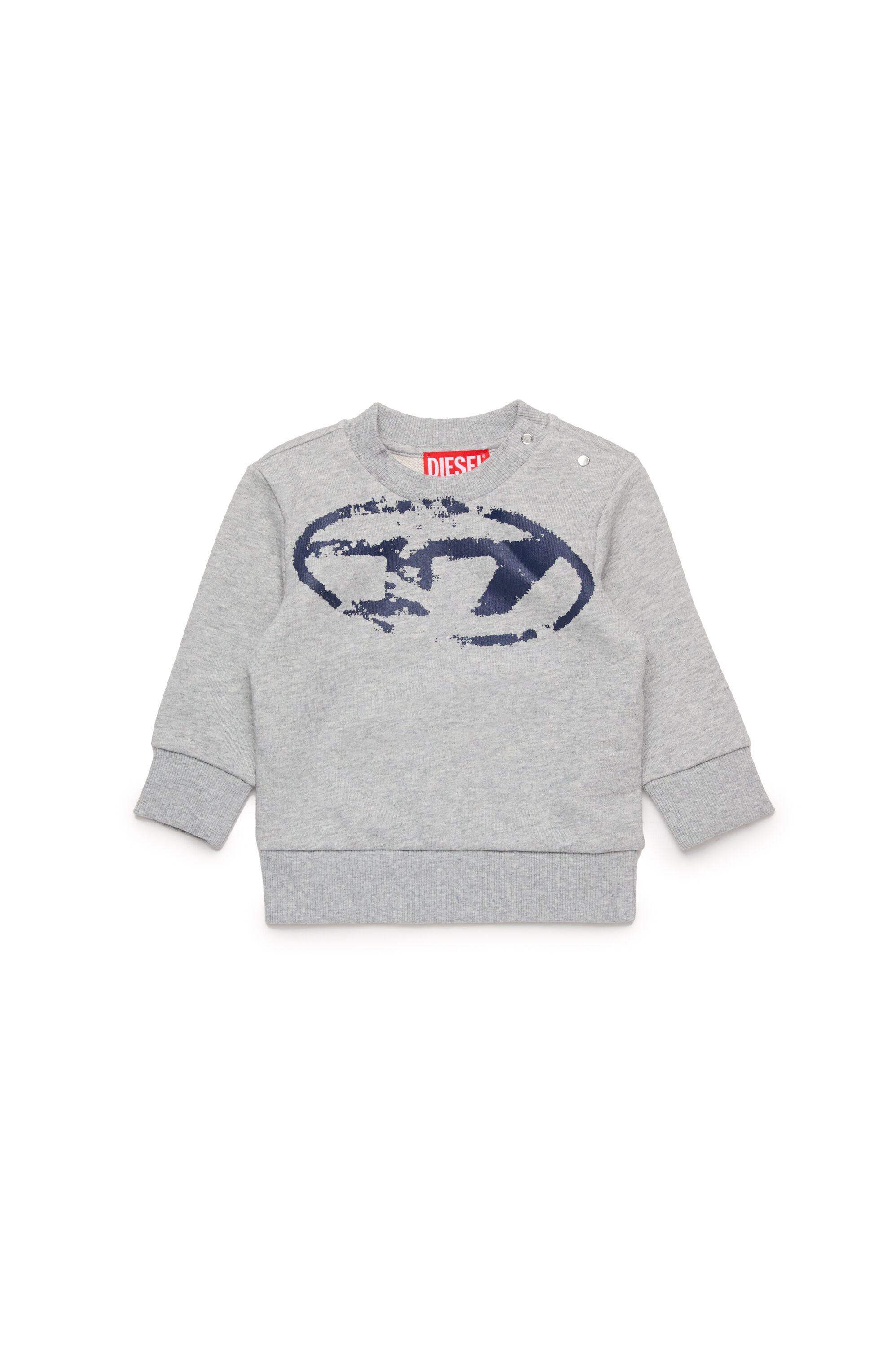Diesel - SBOXTN5B, Sweat-shirt avec logo Oval D effet vieilli Mixte in Gris - 1