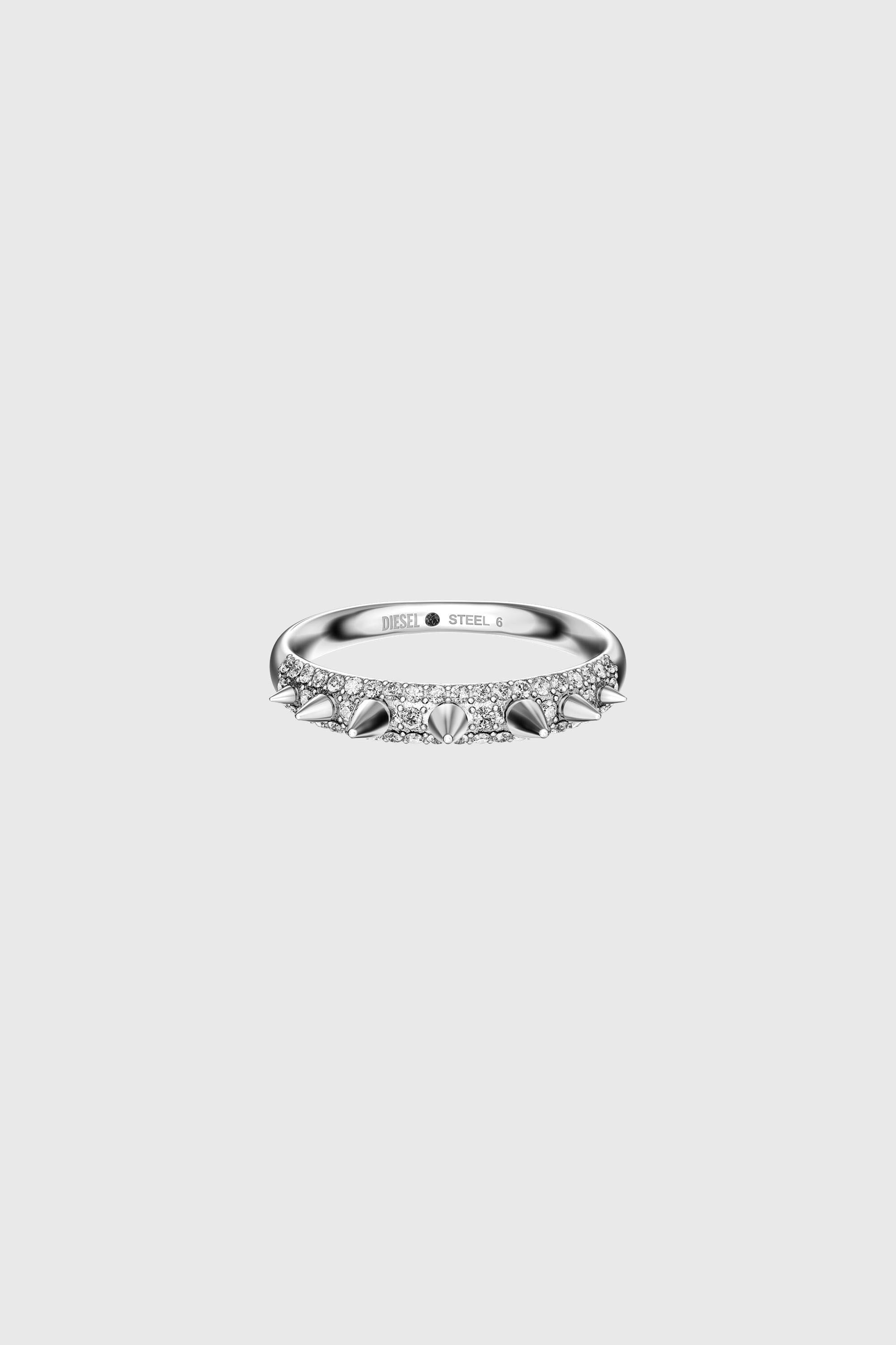 Diesel - DX1729040, Unisex's Stainless Steel Band Ring in Silver - 2