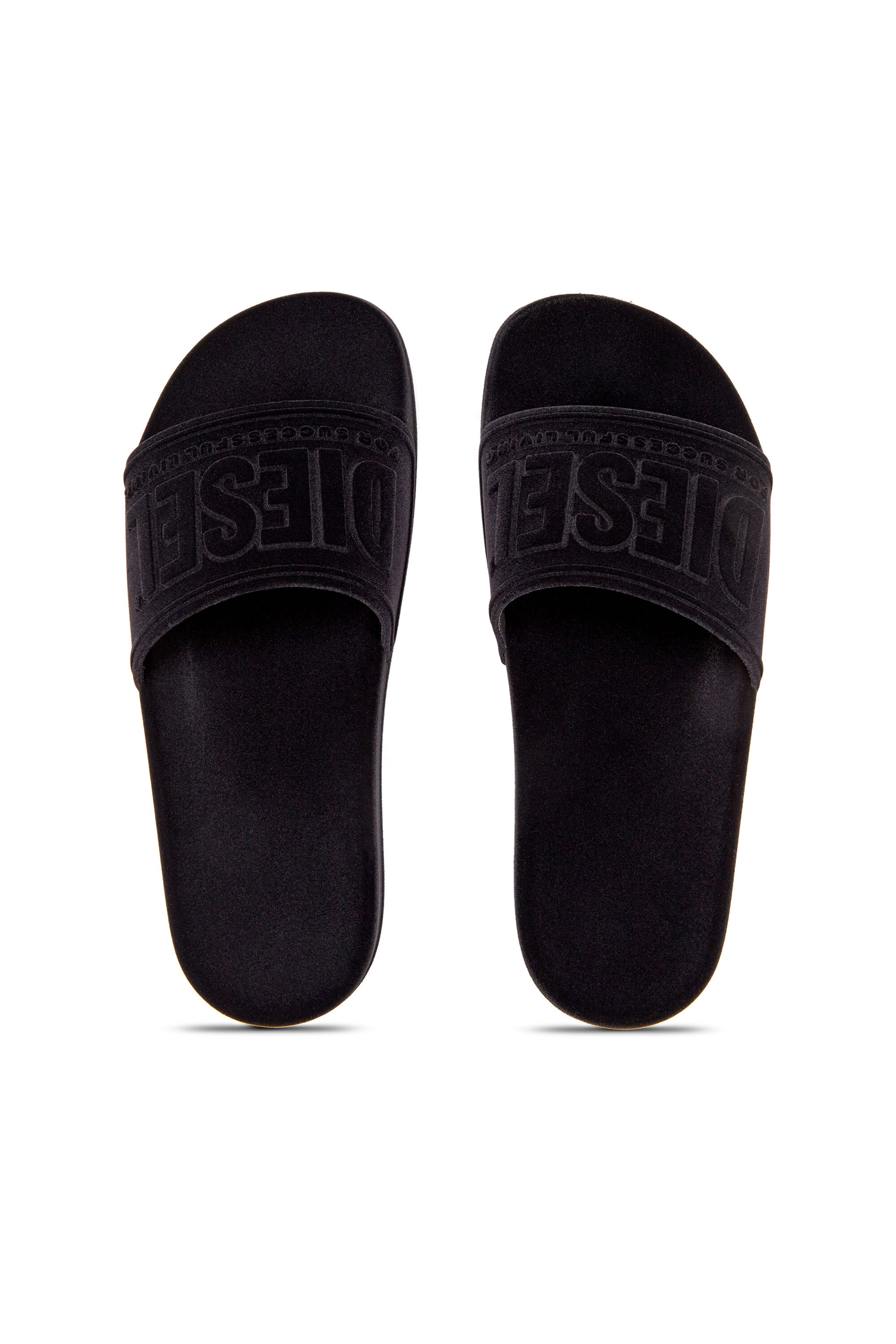 Diesel - SA-MAYEMI CC W, Sa-Mayemi-Ciabatte da piscina con effetto vellutato Donna in Nero - 4