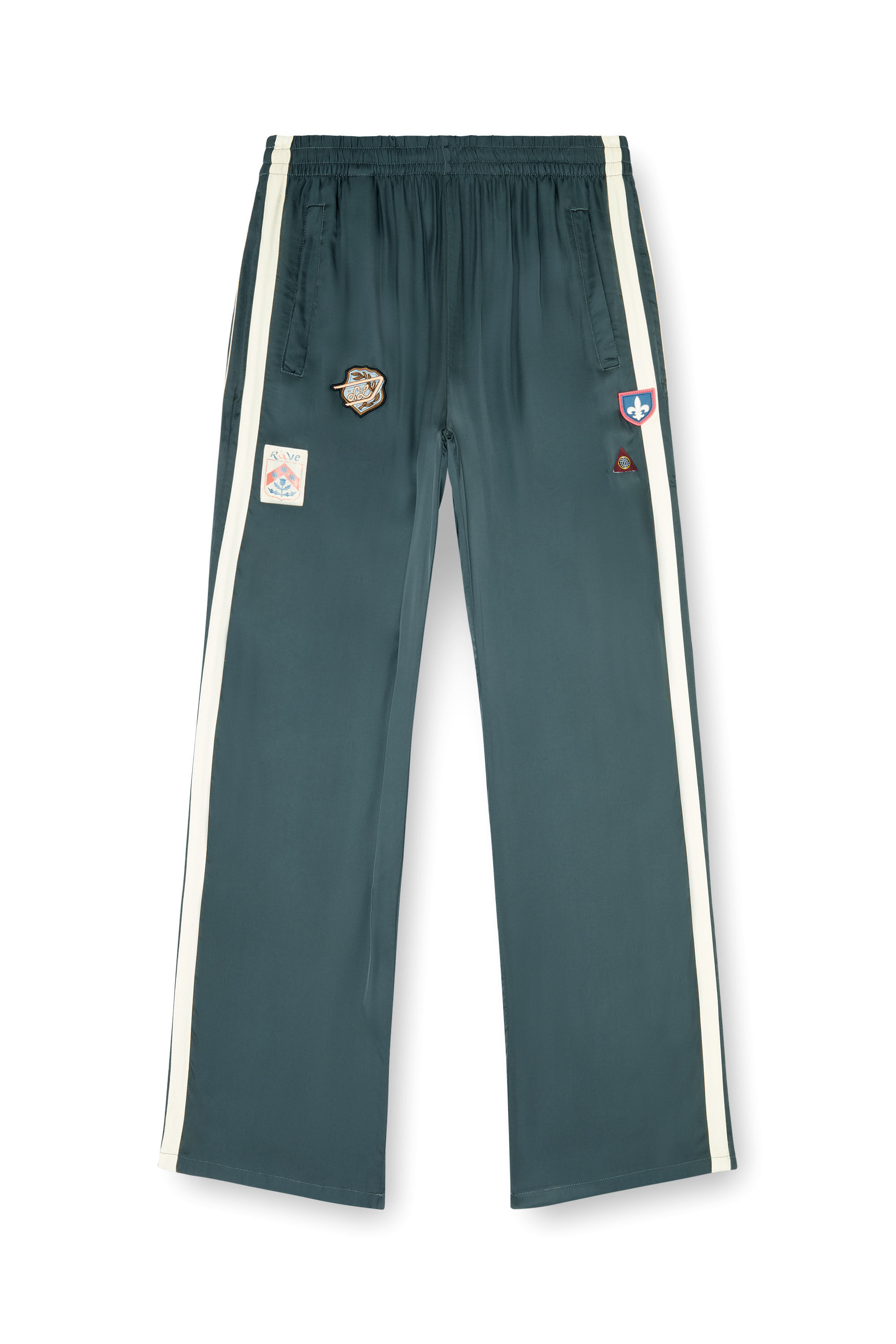 Diesel - P-ANNU, Pantalon de surv&ecirc;tement en satin avec patchs Homme in ToBeDefined - 2