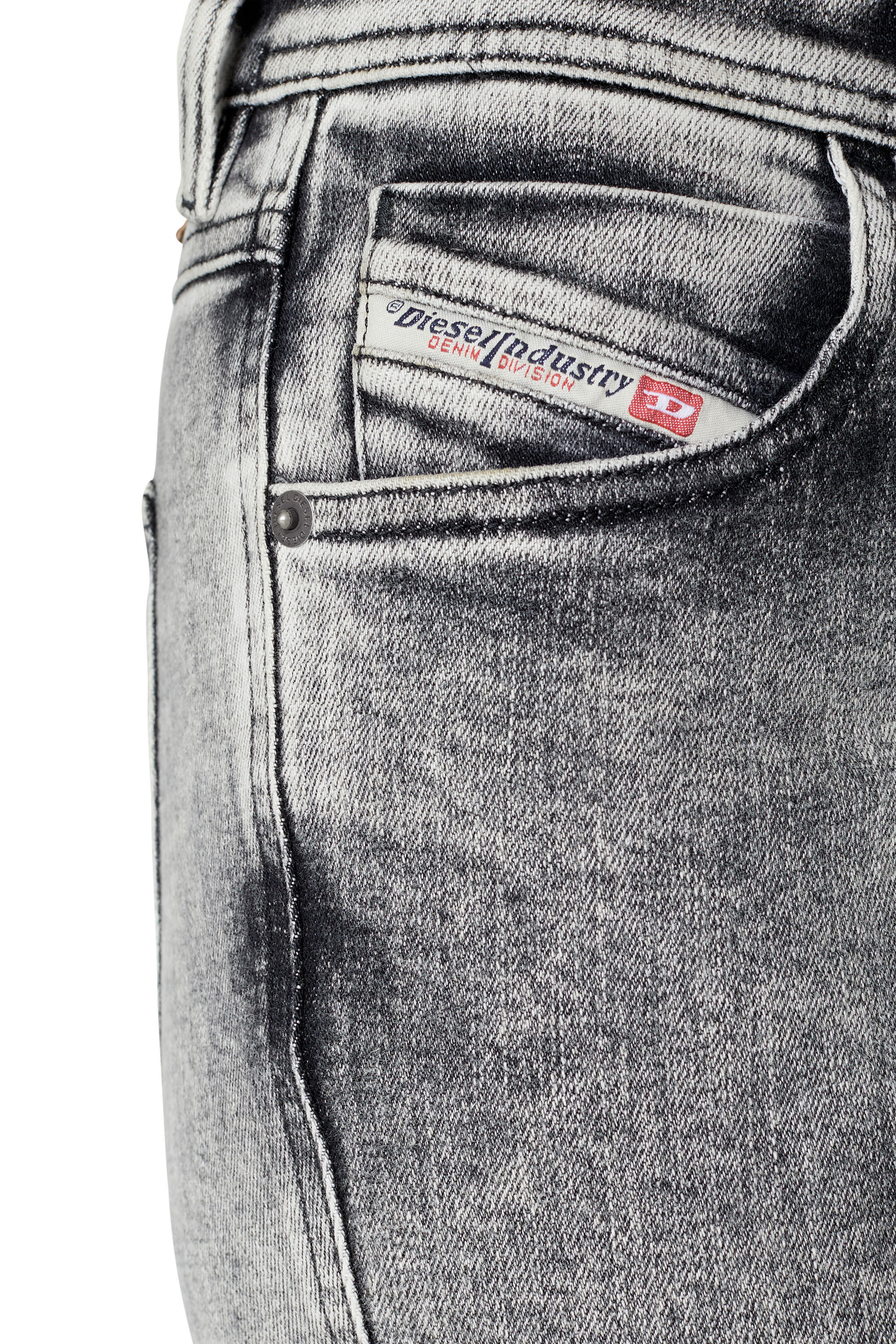 Diesel - 2015 BABHILA 09D89 Skinny Jeans, Grigio Chiaro - Image 6